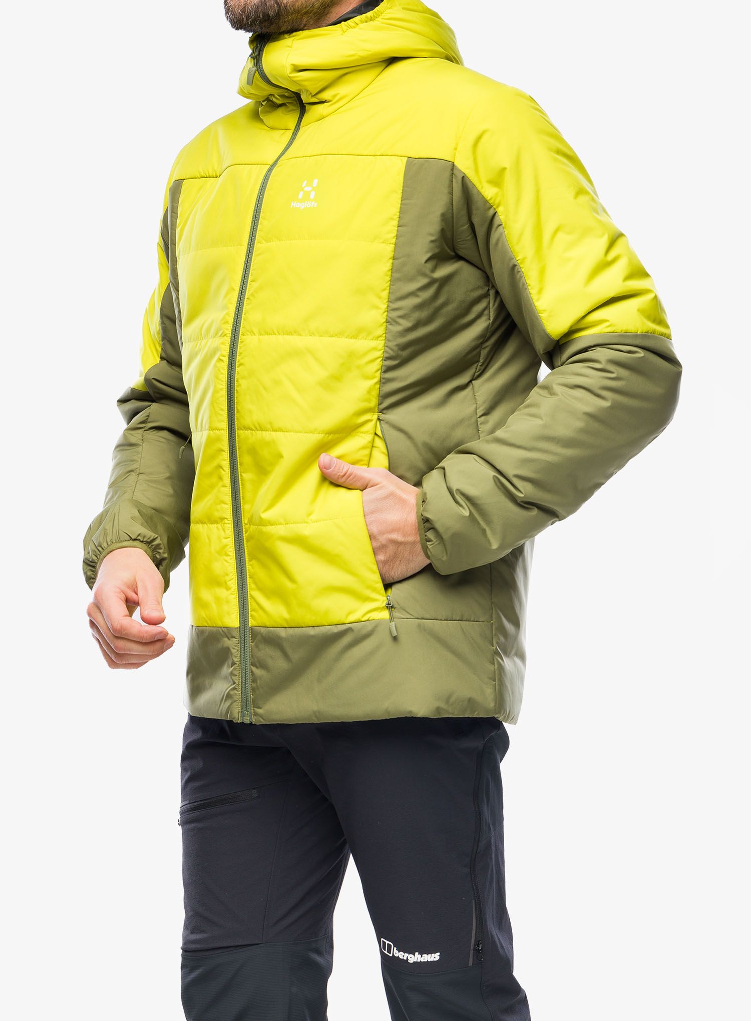 Zateplená bunda Haglofs Mimic Silver Hood - olive green/aurora
