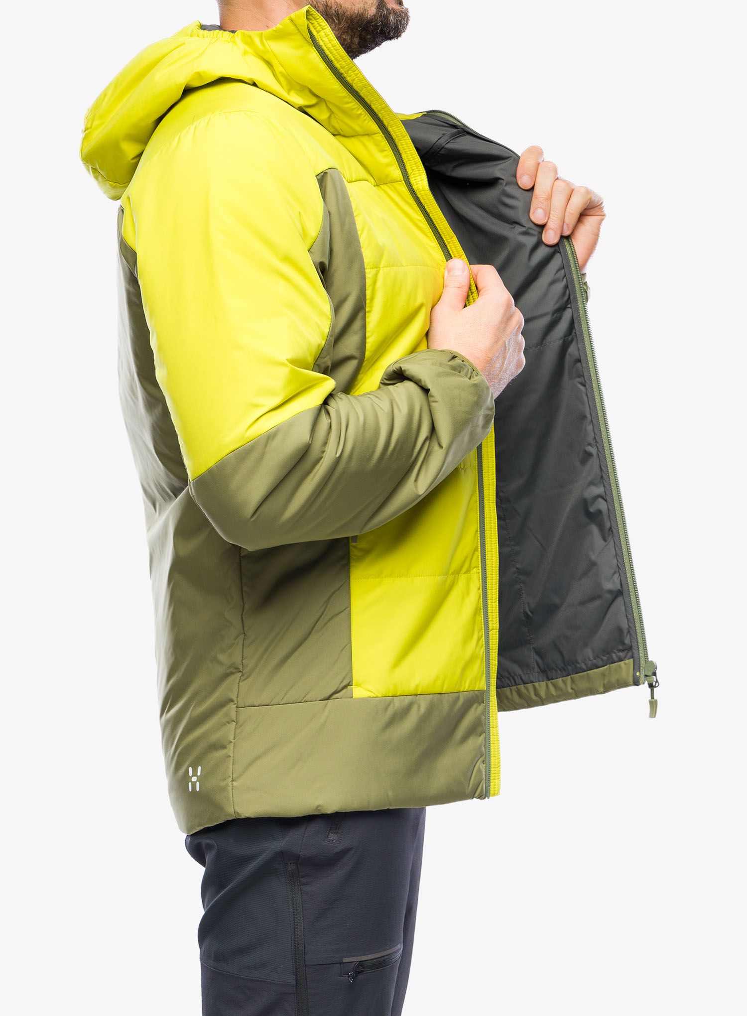 Zateplená bunda Haglofs Mimic Silver Hood - olive green/aurora