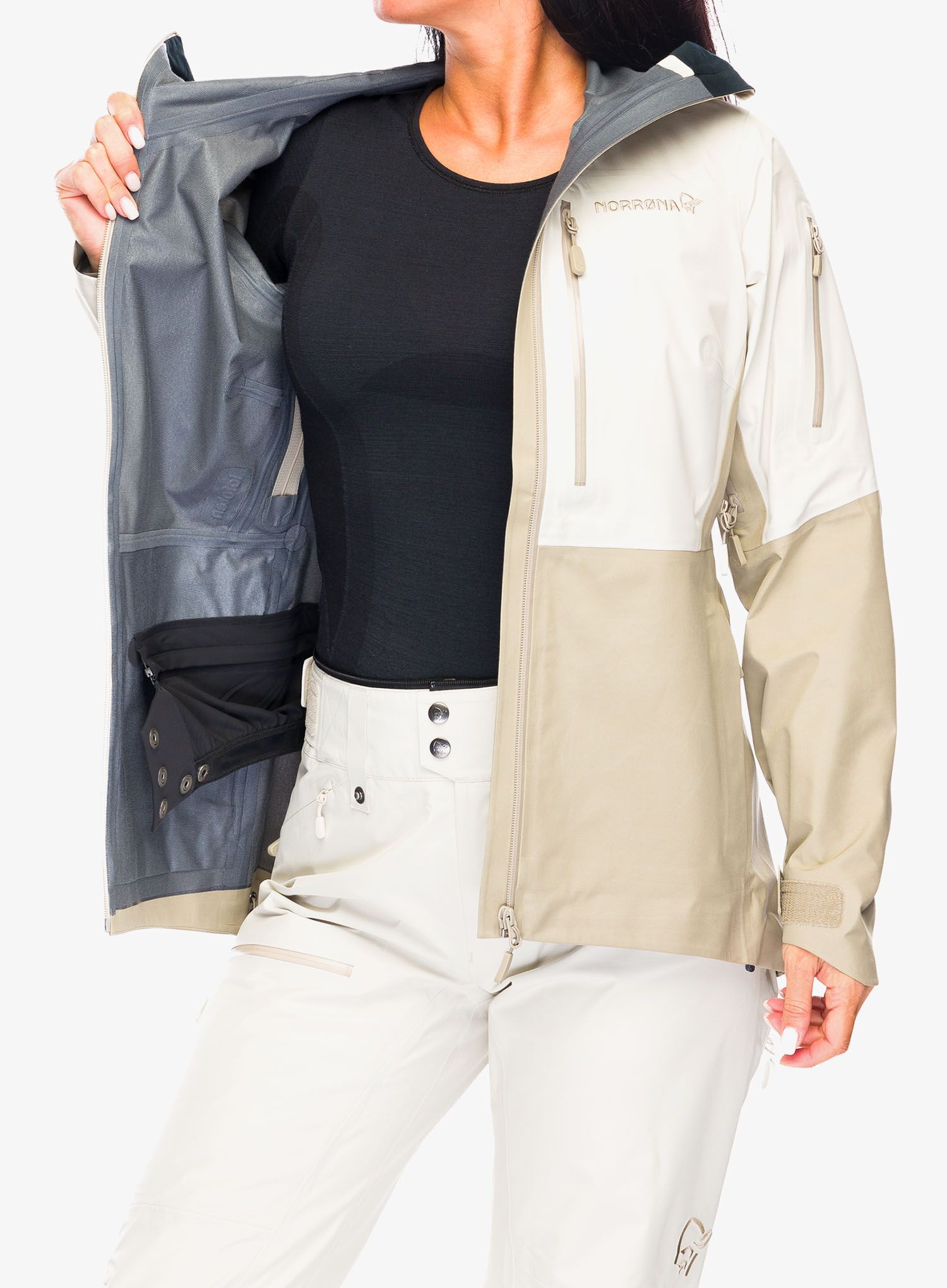 Dámská lyžařská bunda Norrona Lofoten GORE-TEX Jacket - oatmeal