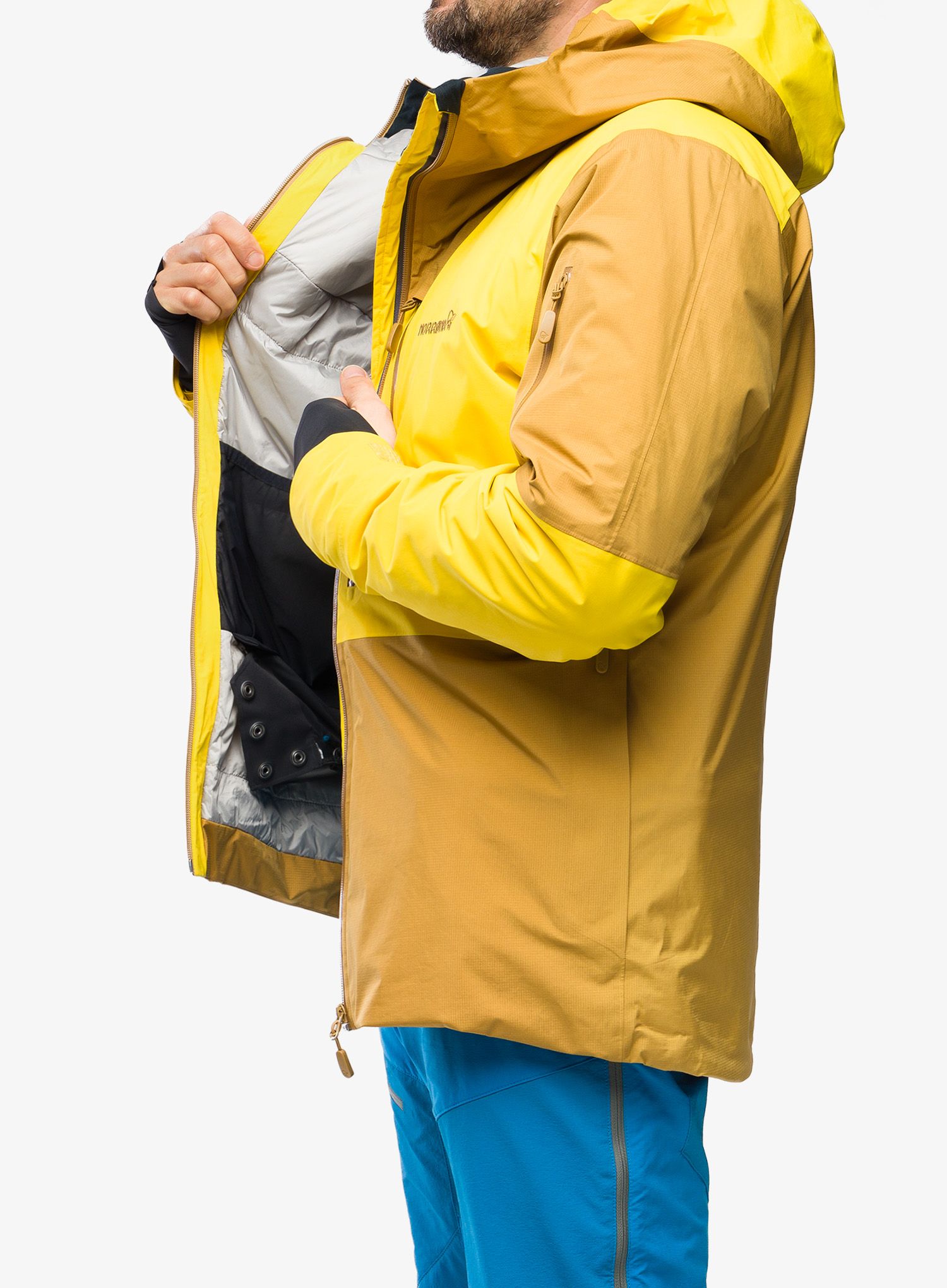 Lyžařská bunda Norrona Lofoten GORE-TEX Thermo80 Jacket - camelflage