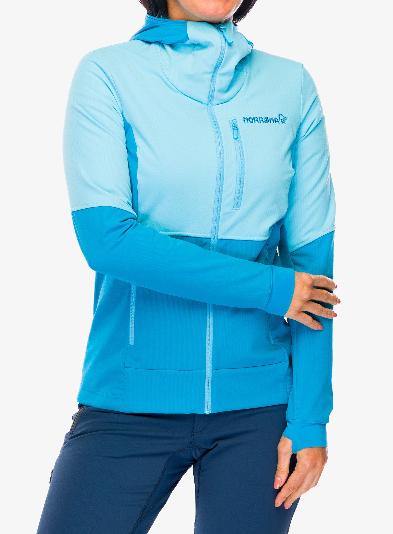 Damska bunda na skialpy Norrona Lofoten Hiloflex200 Hood – aquarius