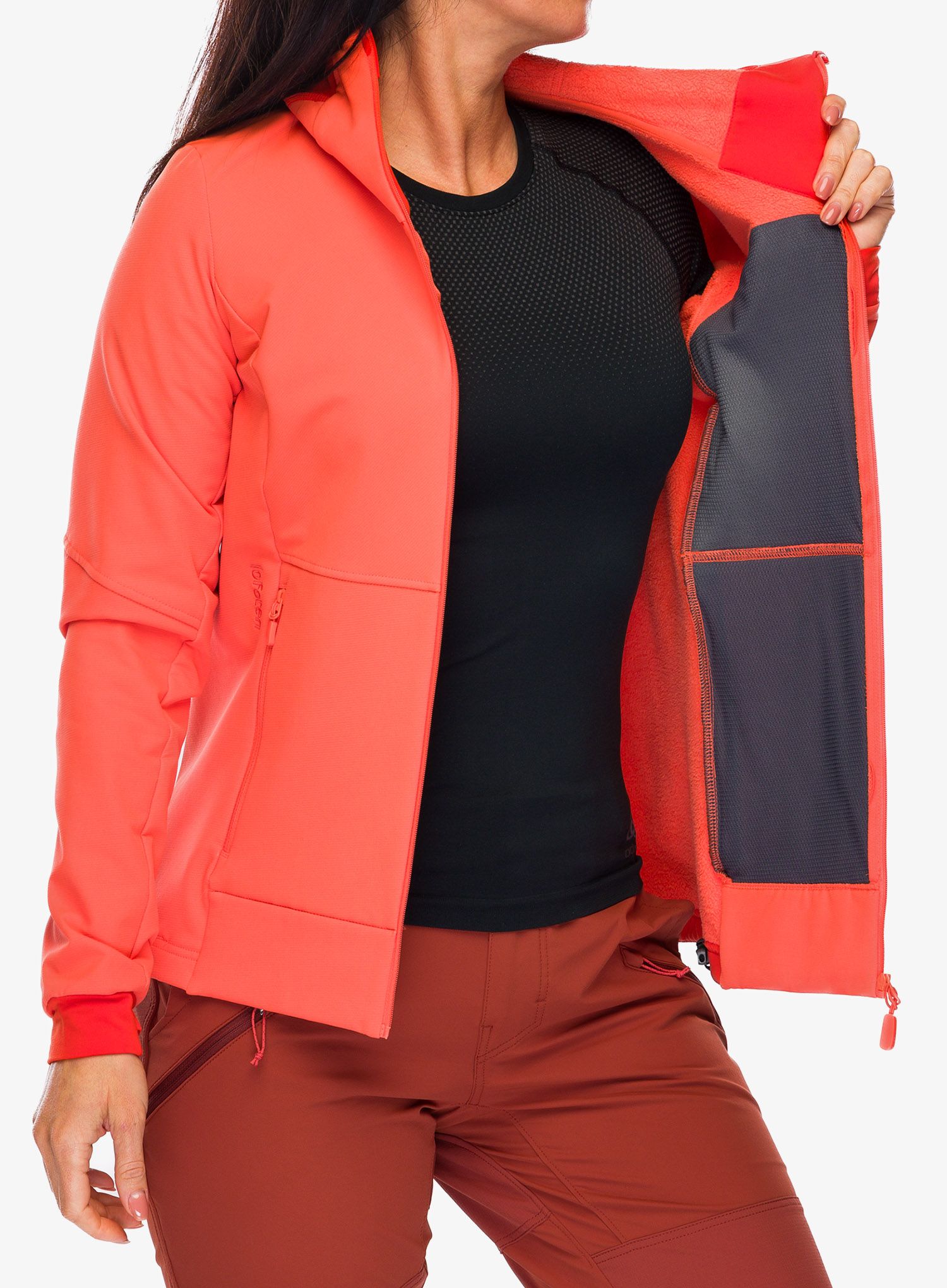 Dámská bunda Norrona Lofoten Hiloflex200 Hood - orange alert/arednalin