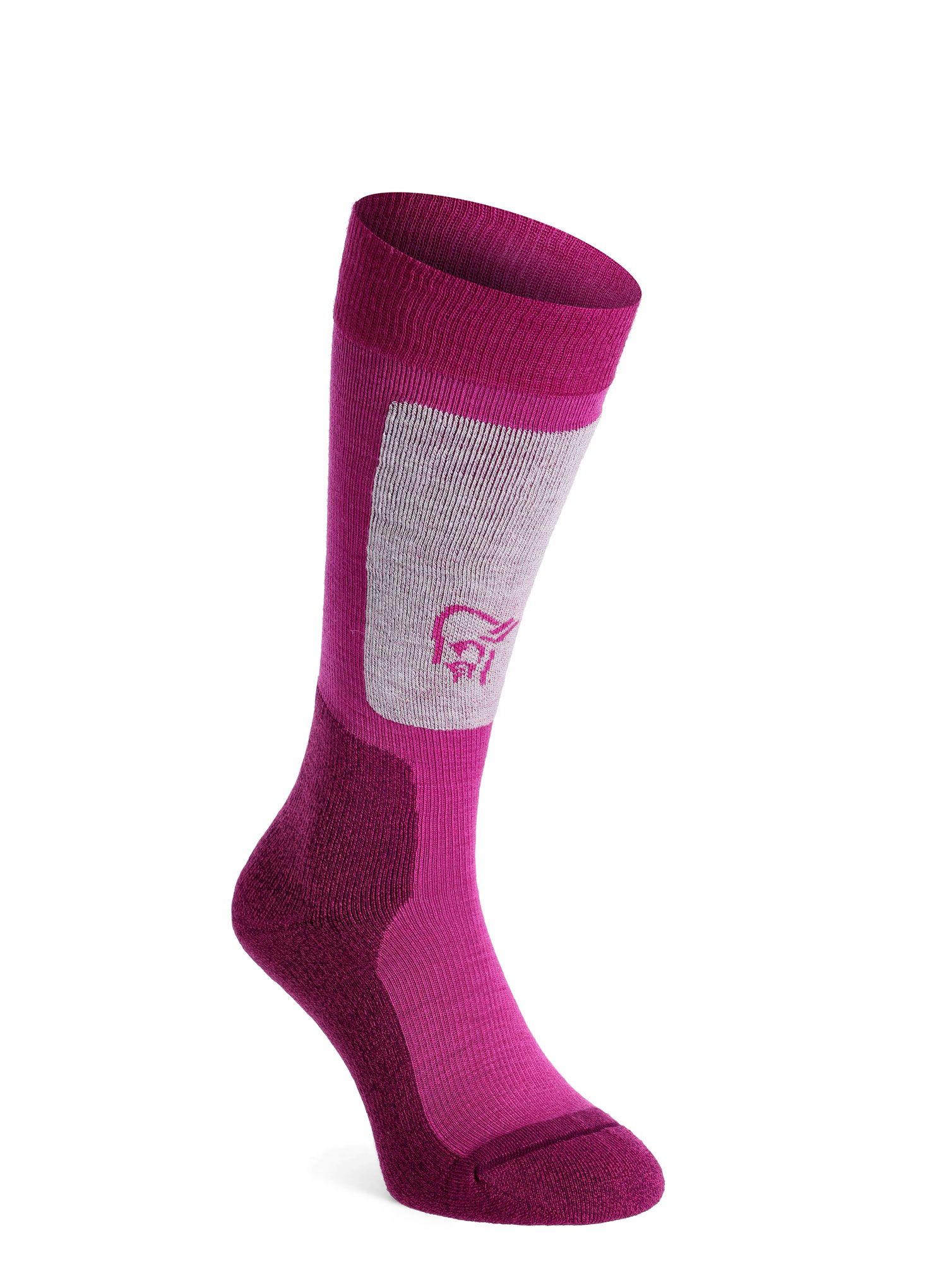 Lyžařské ponožky Norrona Lofoten Mid Weight Merino Socks Long - festival fuchsia