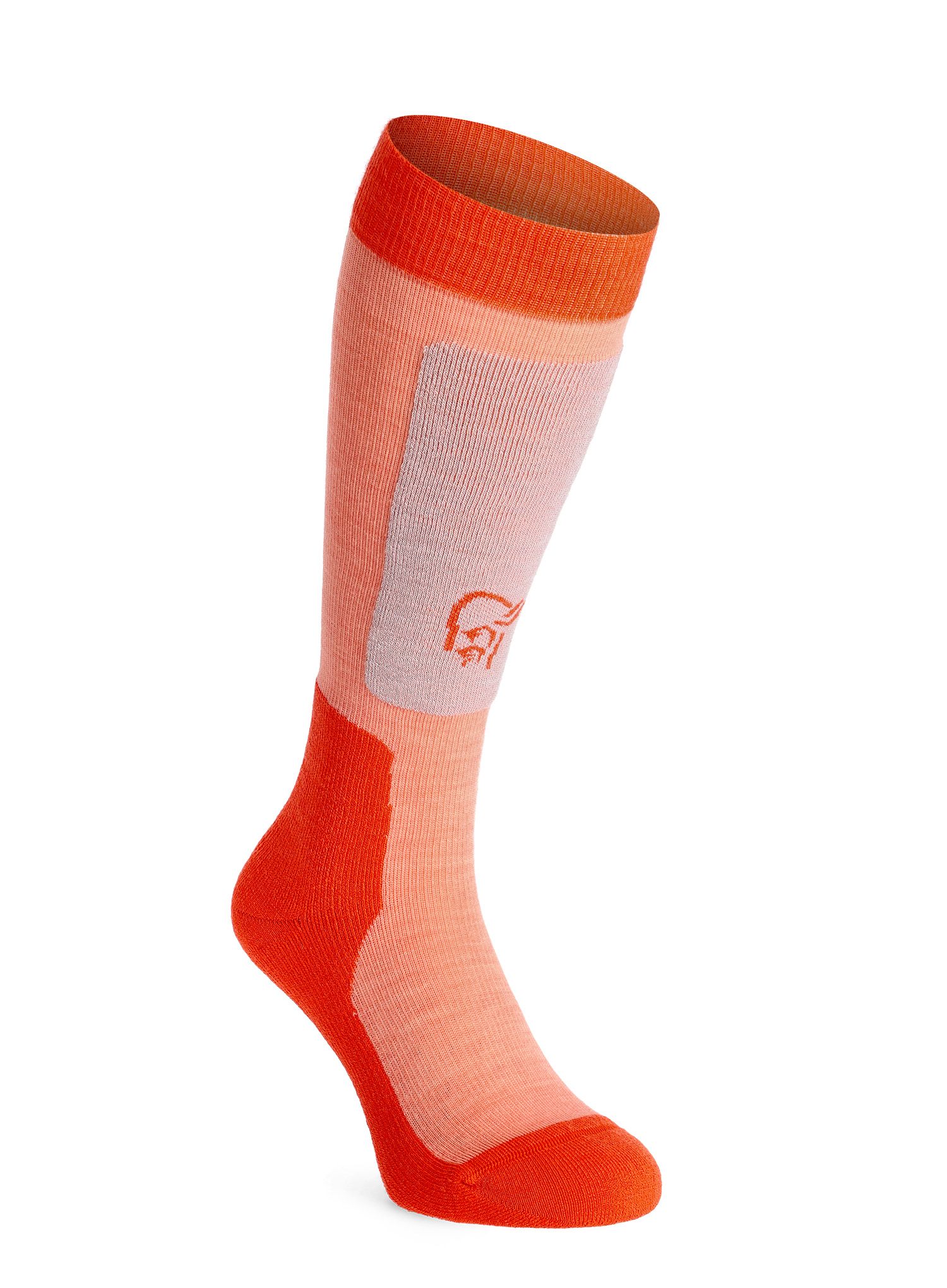 Ponožky na lyže Norrona Lofoten Mid Weight Merino Socks Long - orange/peach