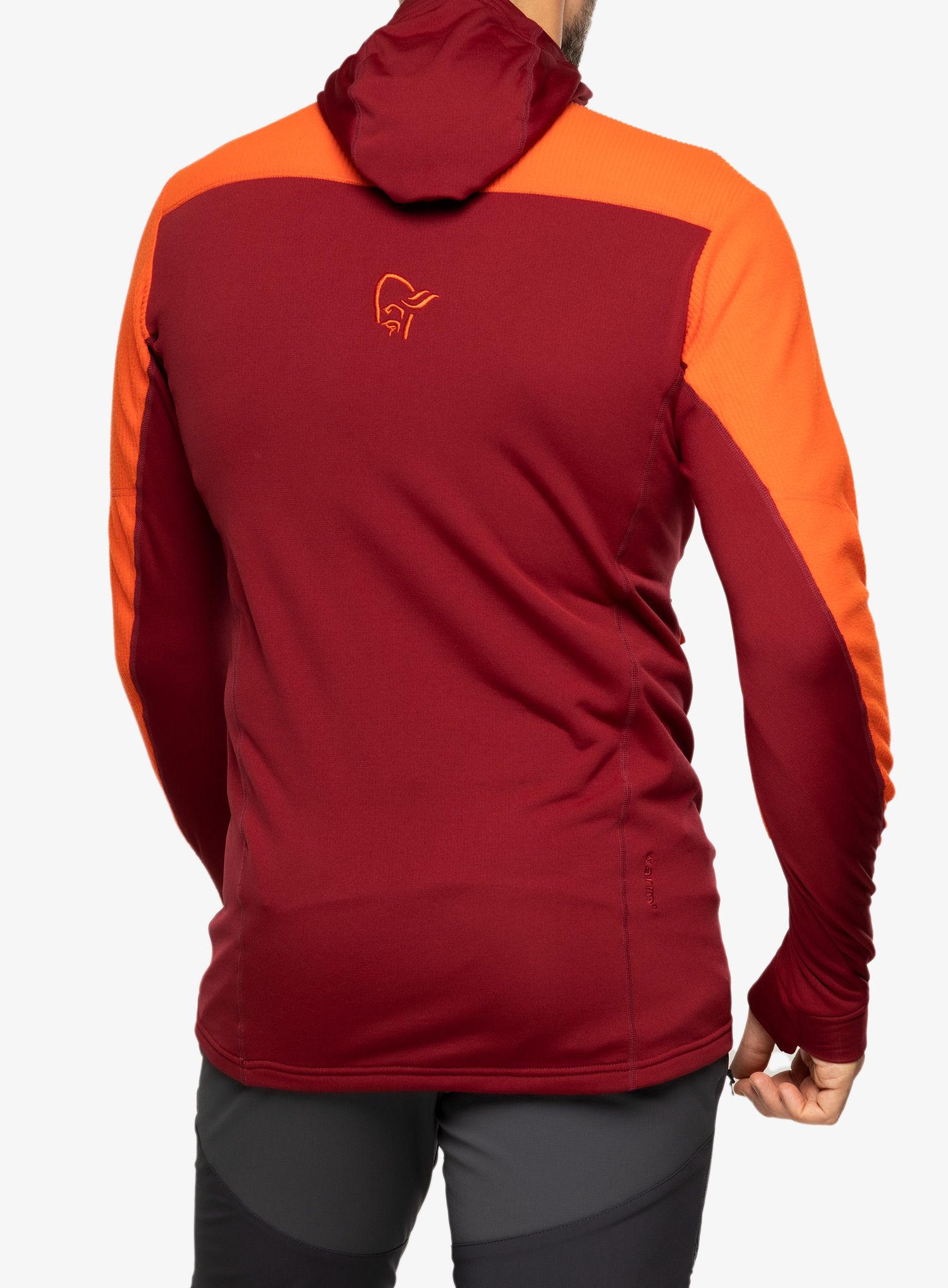 Fleece mikina Norrona Lofoten Thermal Pro Hood - arednalin/rhubarb