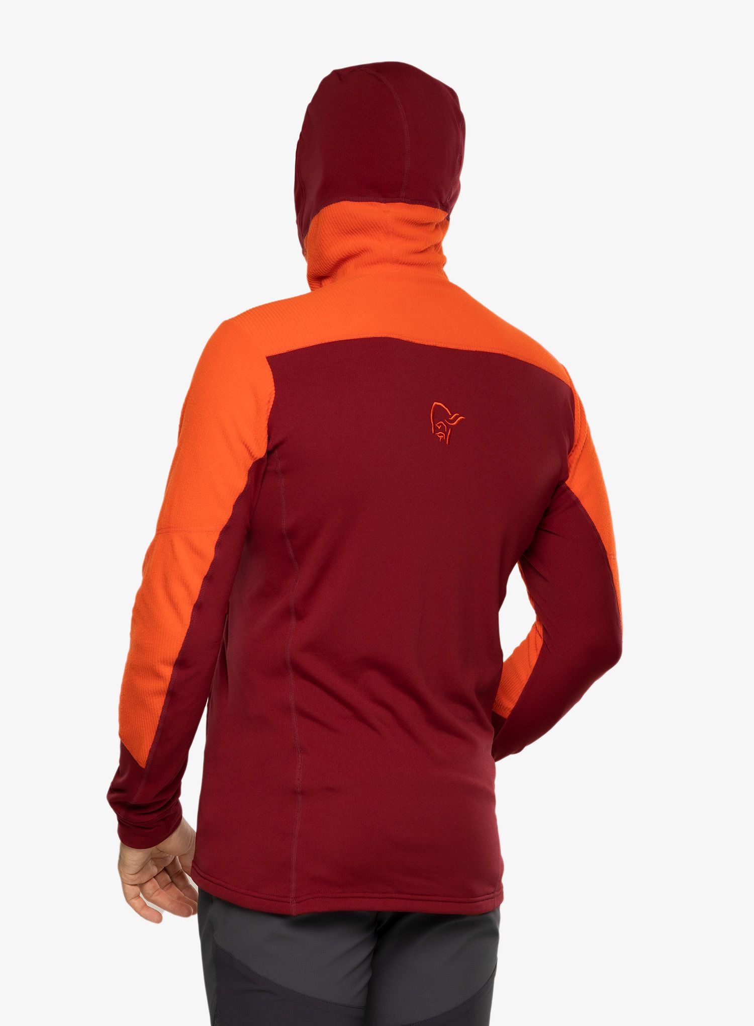 Fleece mikina Norrona Lofoten Thermal Pro Hood - arednalin/rhubarb