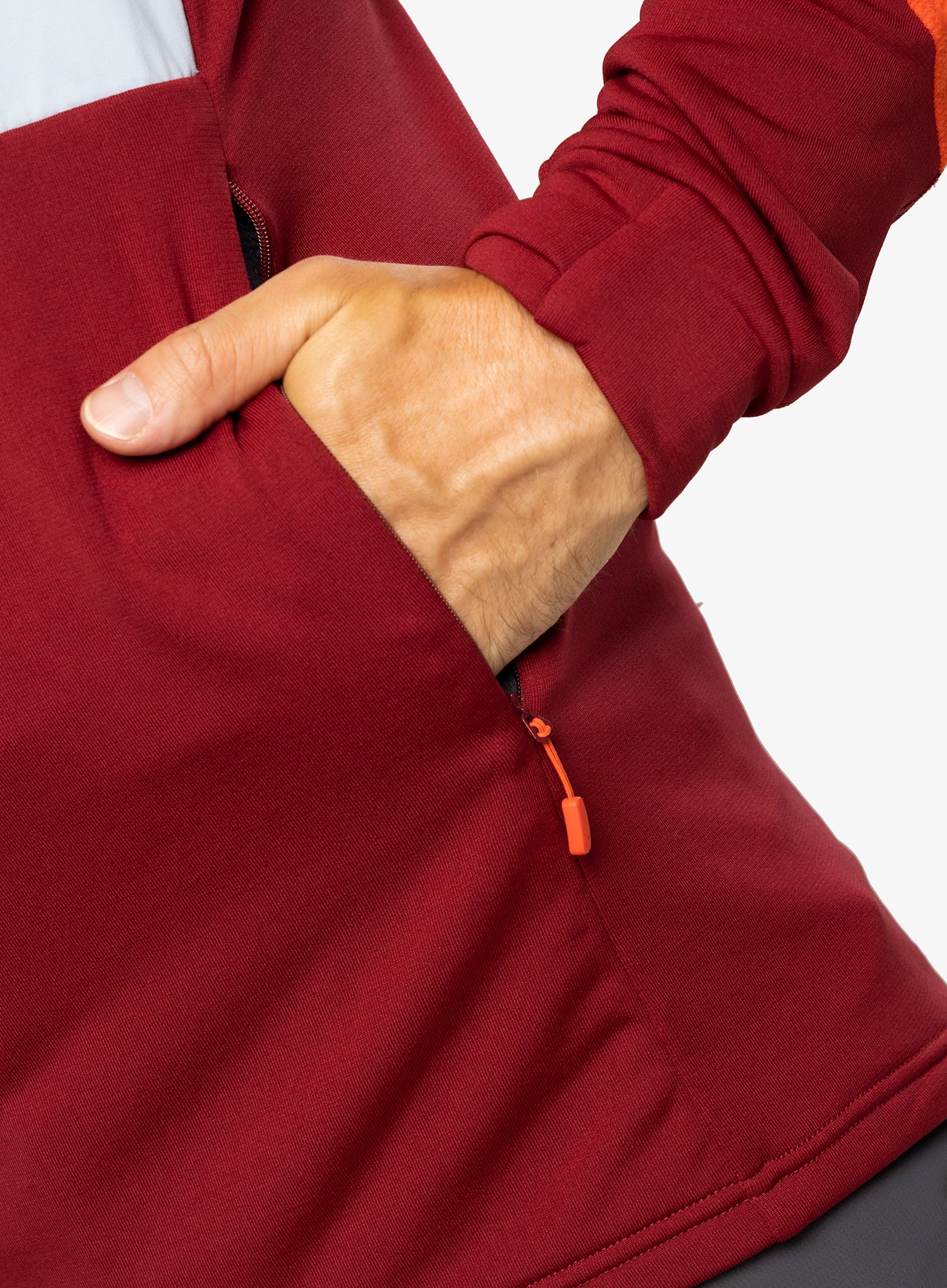 Fleece mikina Norrona Lofoten Thermal Pro Hood - arednalin/rhubarb