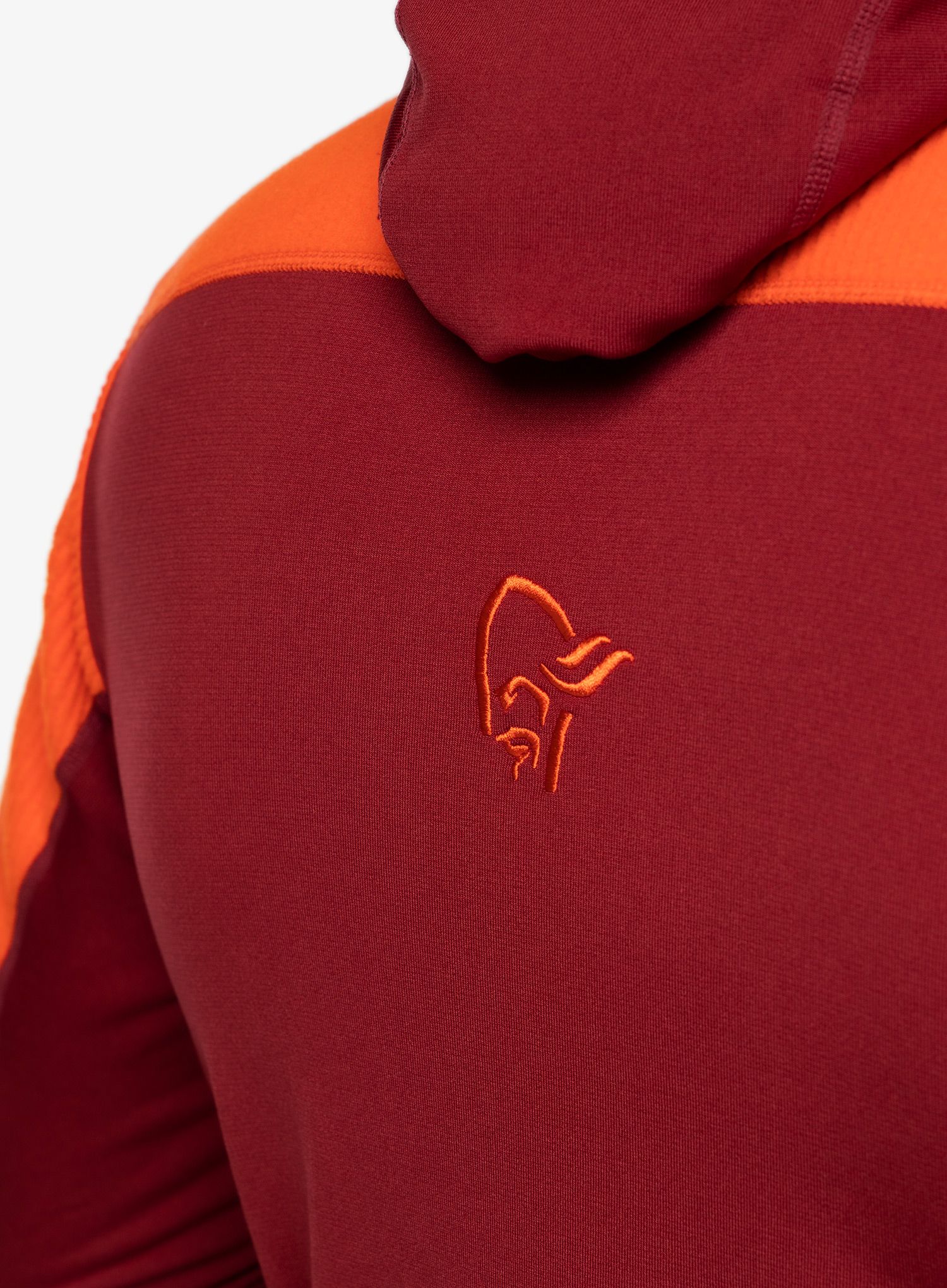 Fleece mikina Norrona Lofoten Thermal Pro Hood - arednalin/rhubarb
