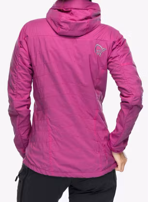 Zateplená bunda dámská Norrona Lyngen Alpha100 Zip Hood - festival fuchsia