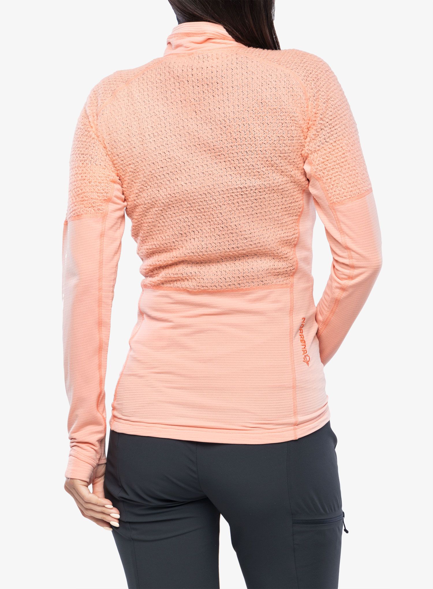 Fleece mikina dámská Norrona Lyngen Alpha90 Jacket – peach amber