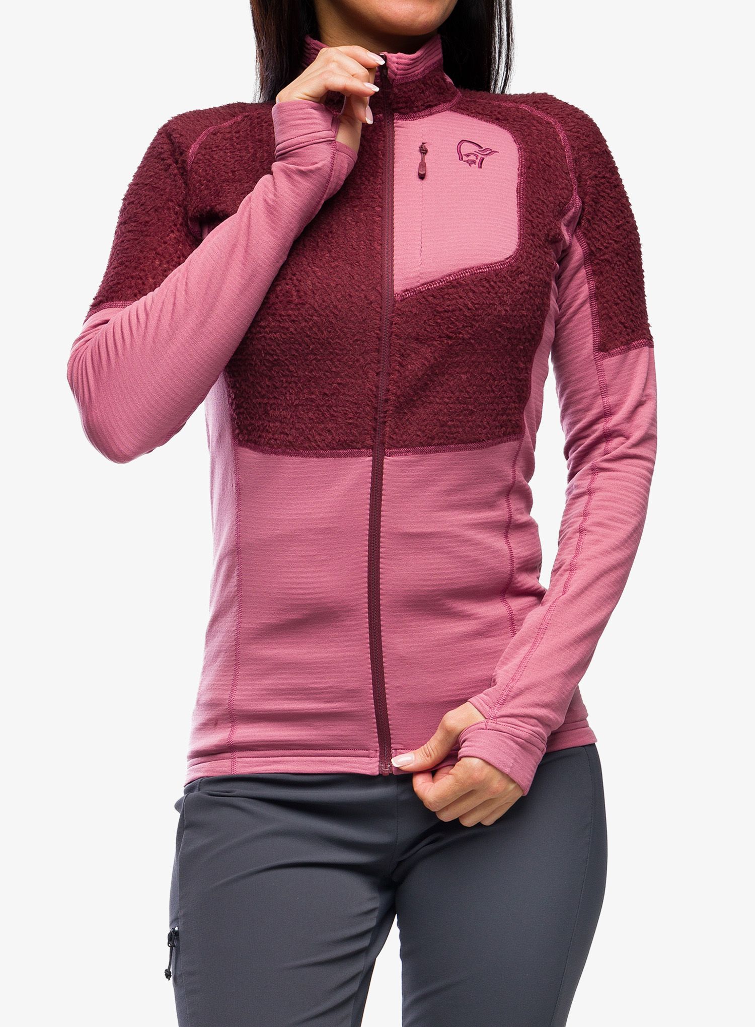 Fleece mikina dámská Norrona Lyngen Alpha90 Jacket - violet quartz