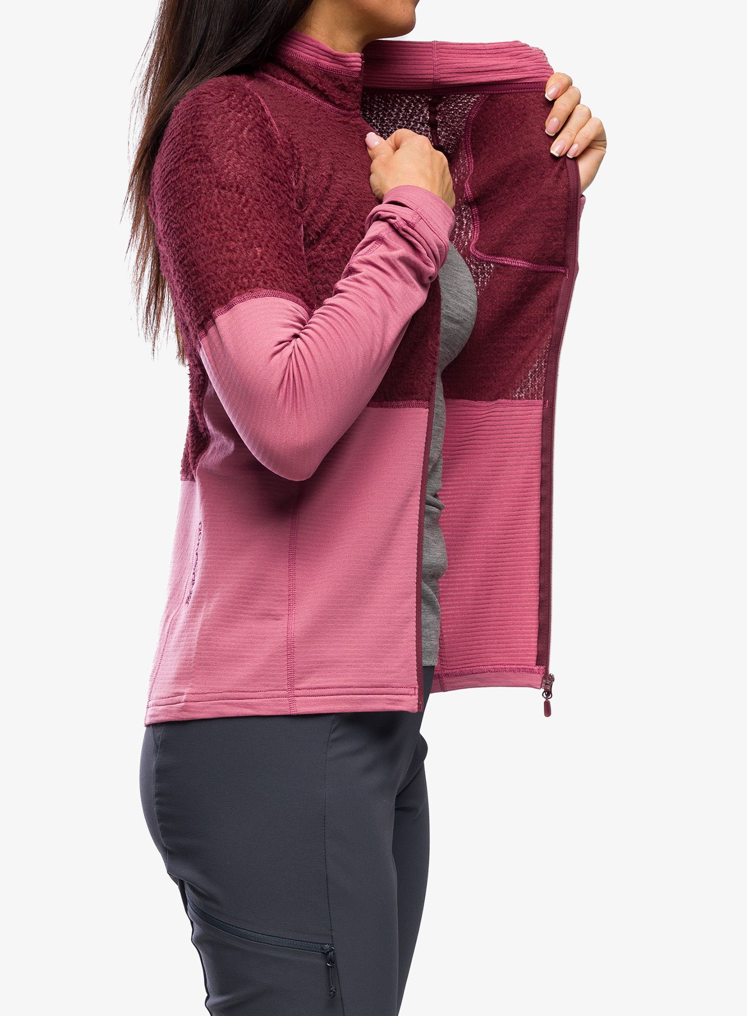 Fleece mikina dámská Norrona Lyngen Alpha90 Jacket - violet quartz