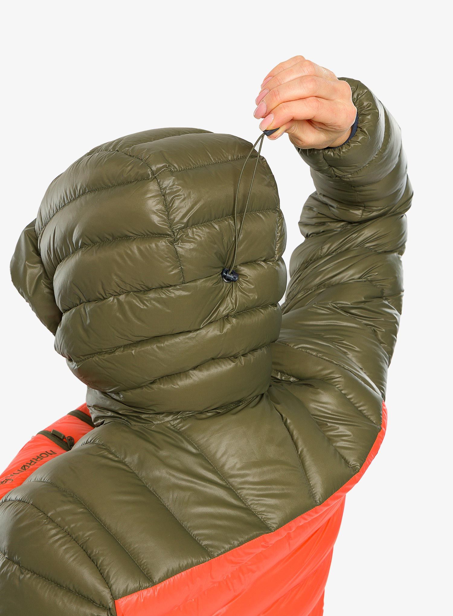 Dámská péřová bunda Norrona Lyngen Down850 Hood - olive night/orange alert
