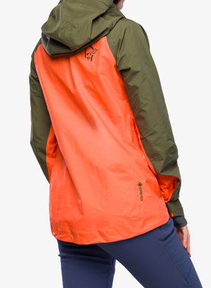 Dámská nepromokavá bunda s membránou Norrona Lyngen Gore-Tex Jacket - olive night/orange alert