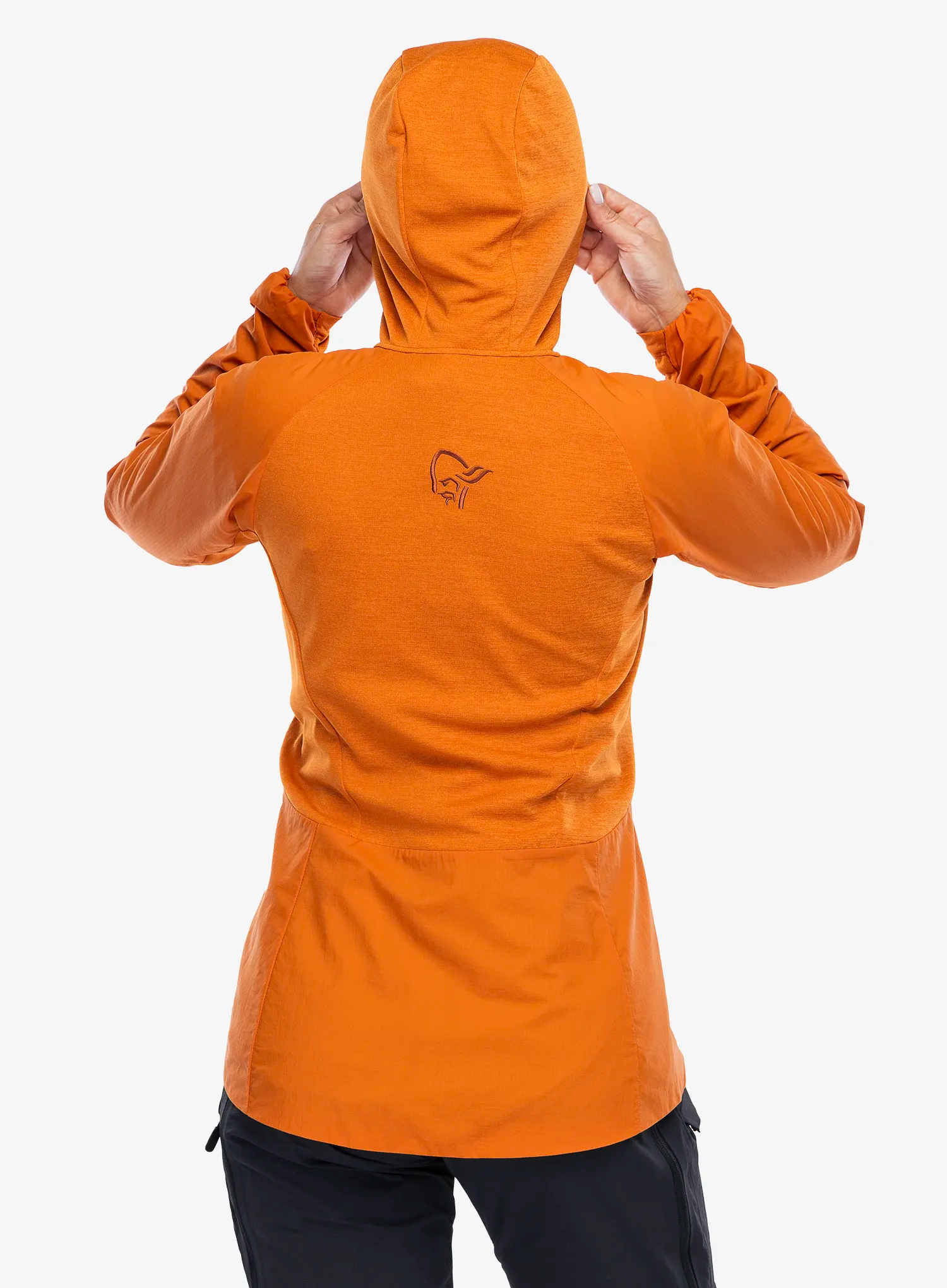 Hybridní bunda dámská Norrona More Octa Zip Hood - gold flame