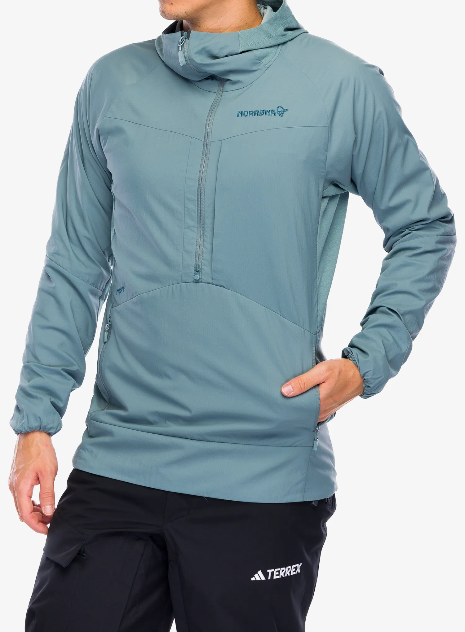 Hybridní bunda Norrona More Octa Zip Hood - trooper