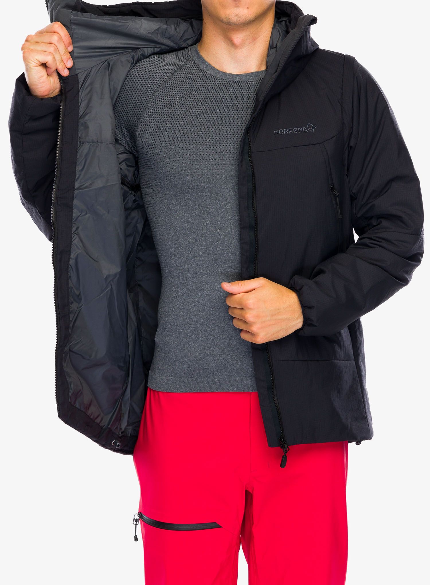 Zateplená bunda Norrona More Thermo60 Aero200 Jacket - caviar