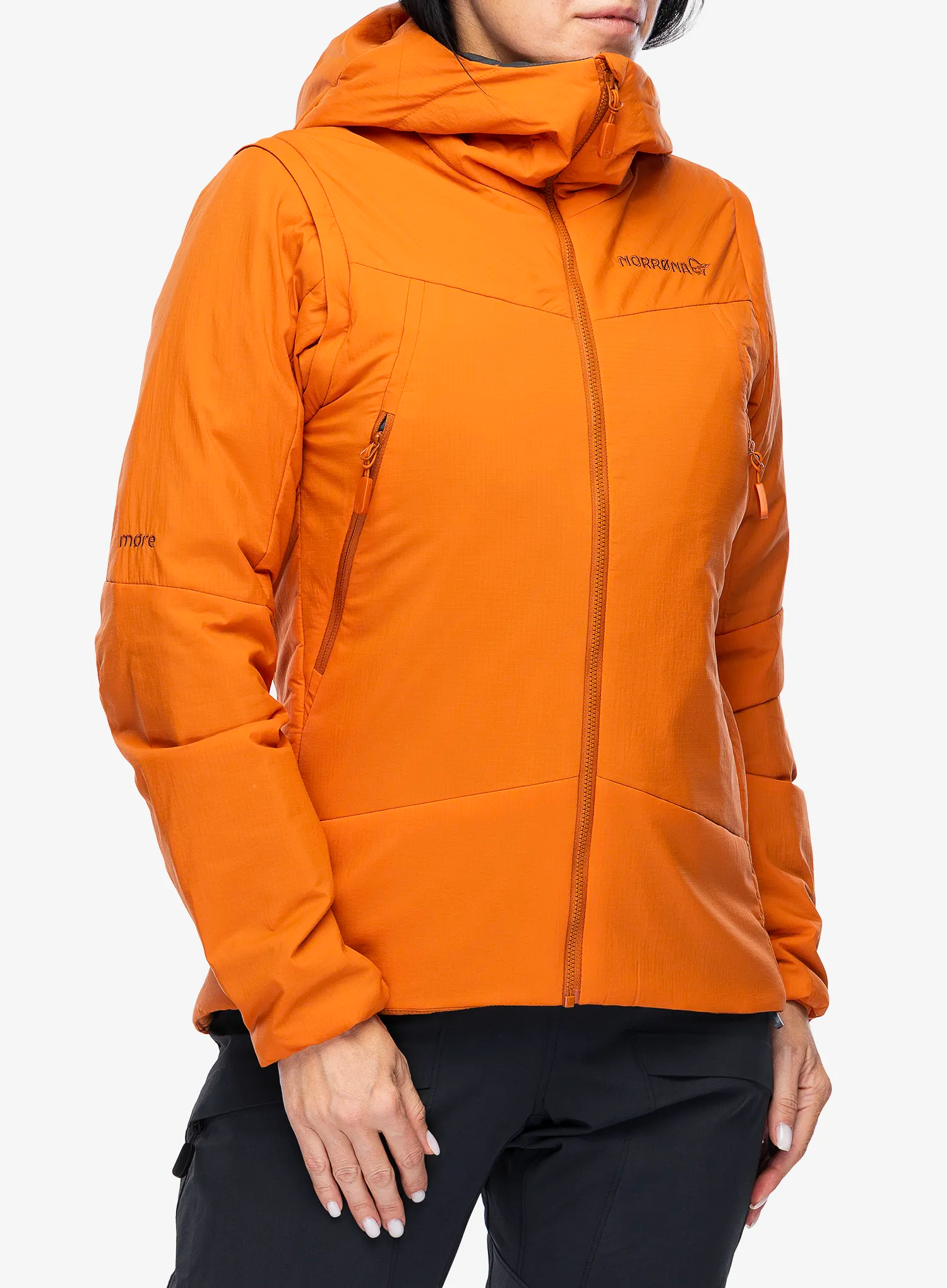 Zateplená bunda dámská Norrona More Thermo60 Aero200 Jacket - gold flame