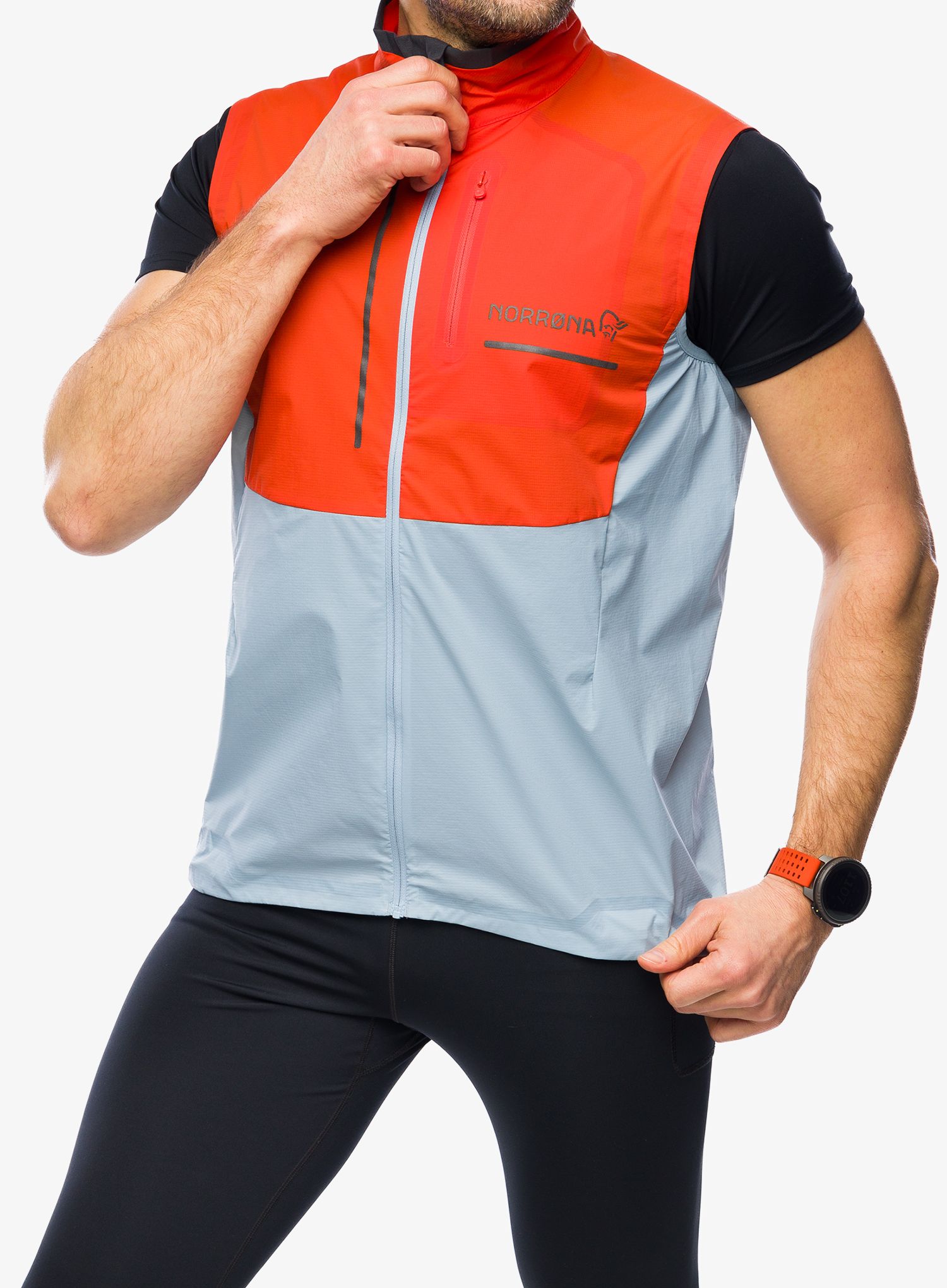 Vesta Norrona Senja Aero90 Vest - arednalin/blue fog