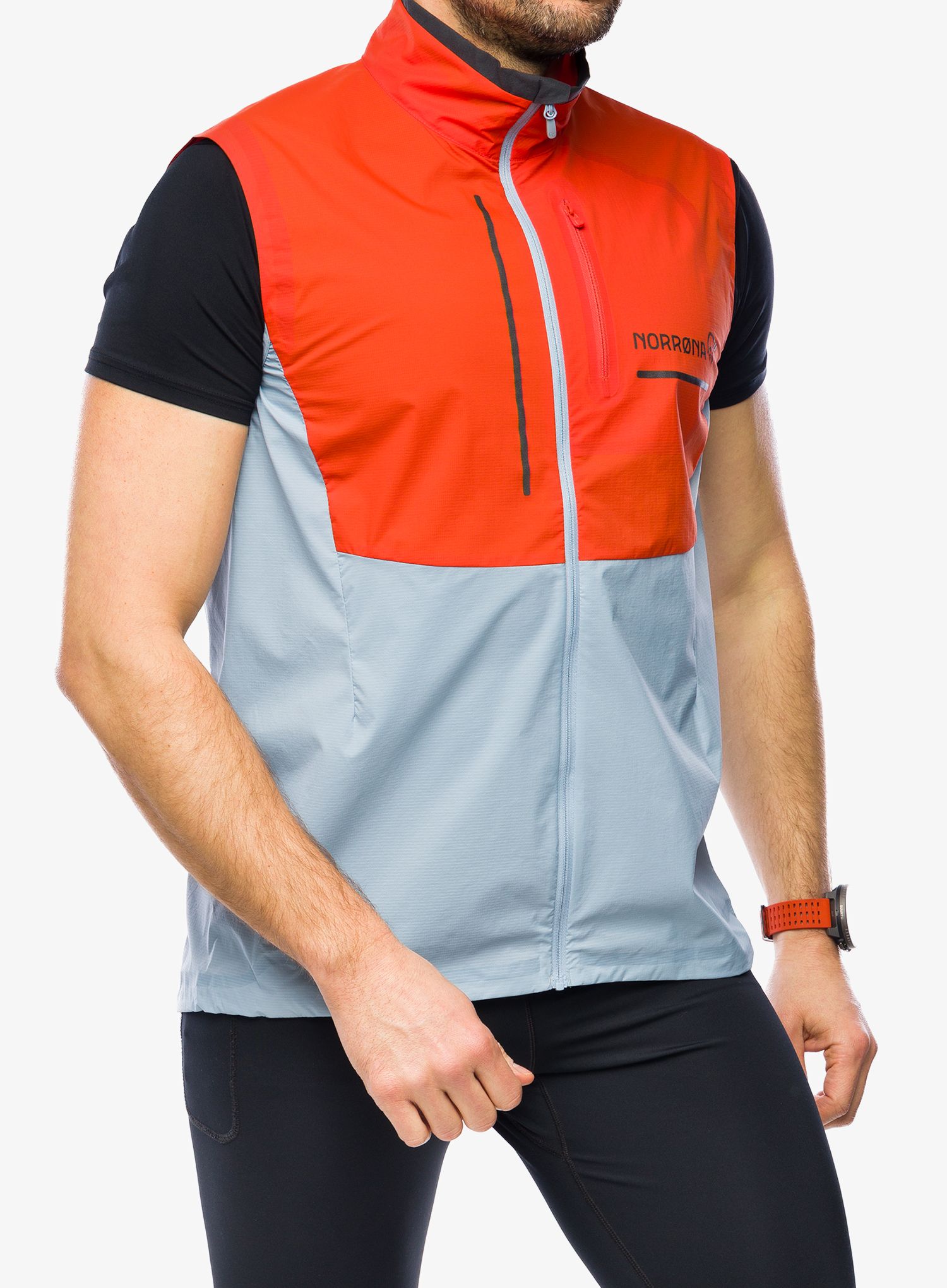 Vesta Norrona Senja Aero90 Vest - arednalin/blue fog