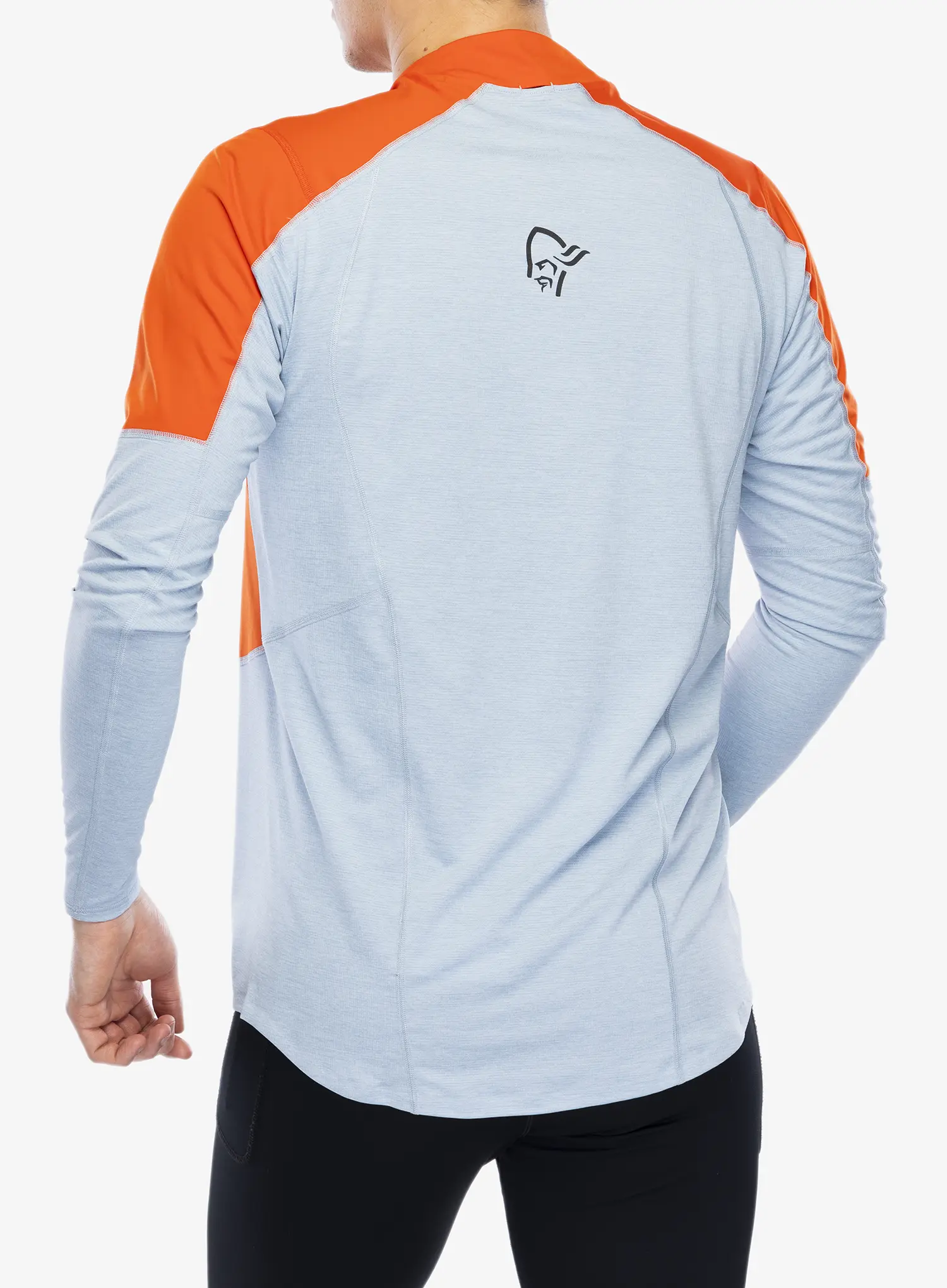 Mikina na běhání Norrona Senja Equaliser Lightweight Long Sleeve - adrenalin