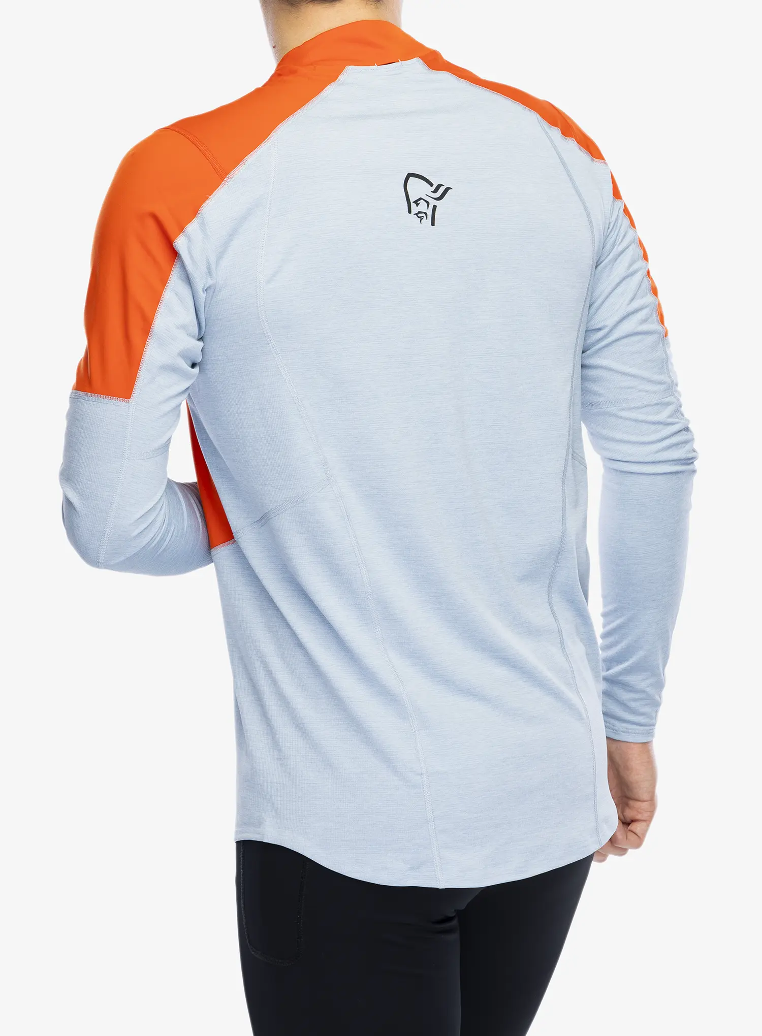 Mikina na běhání Norrona Senja Equaliser Lightweight Long Sleeve - adrenalin