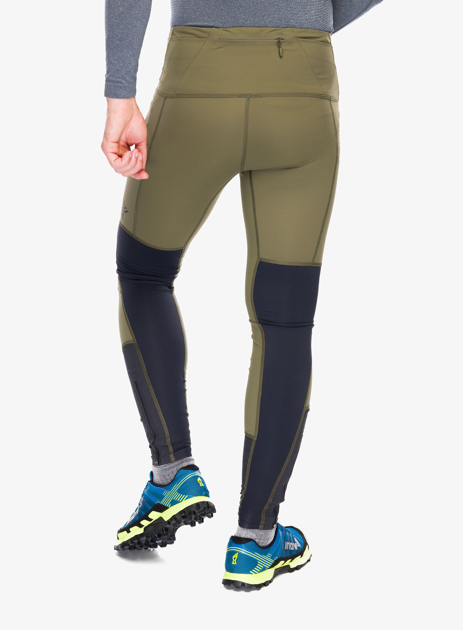 Legíny na běhání Norrona Senja Equaliser Stretch Tights - olive night/caviar
