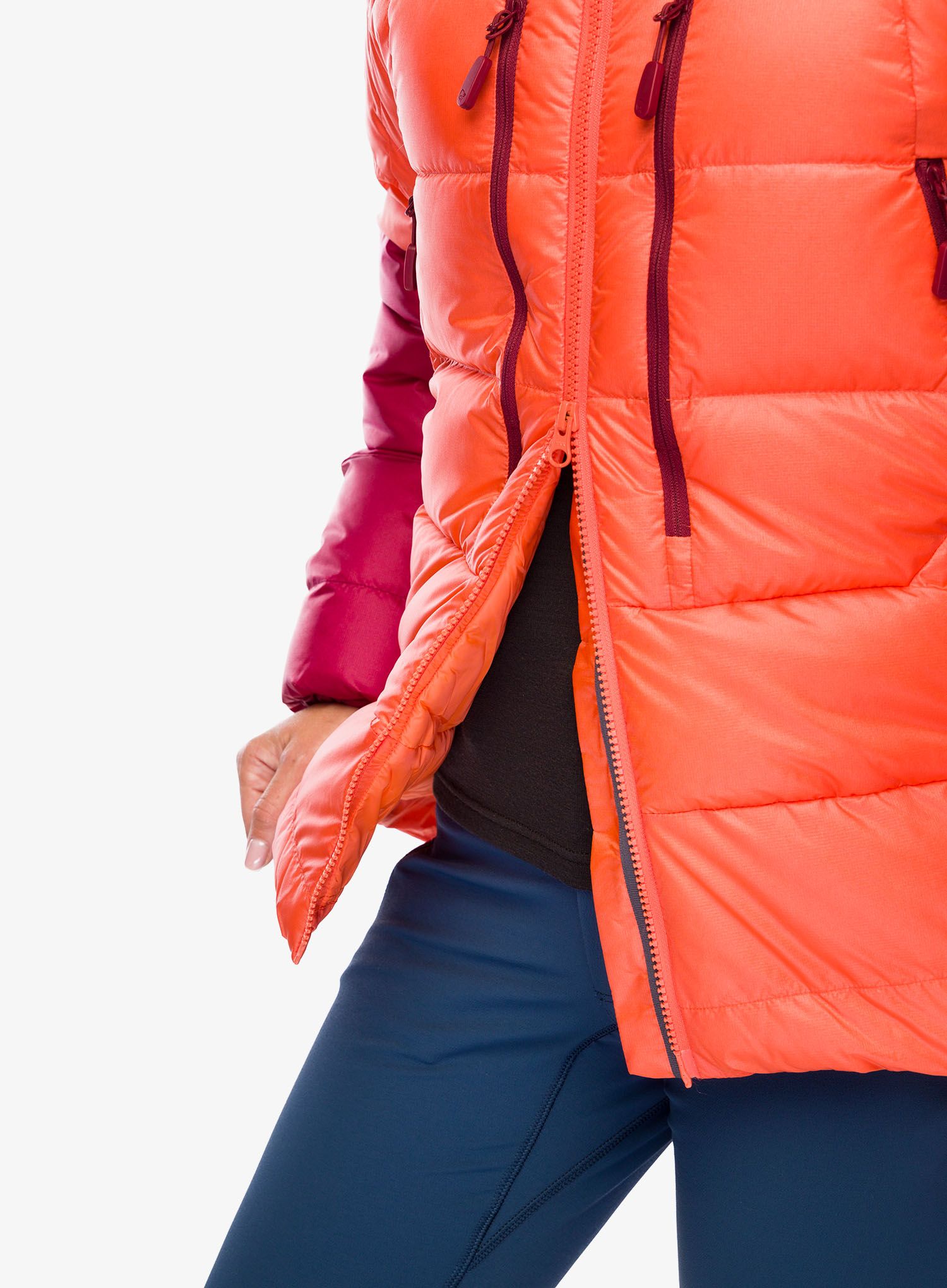 Dámská péřová bunda Norrona Trollveggen Down800 Hood - orange alert