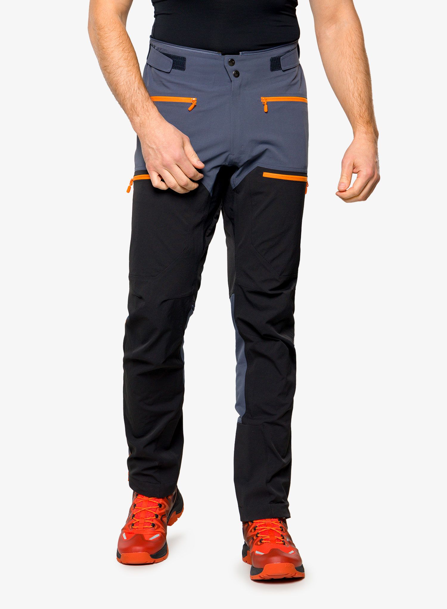 Softshell kalhoty Norrona Trollveggen Flex1 Pants - black/orange popsicle