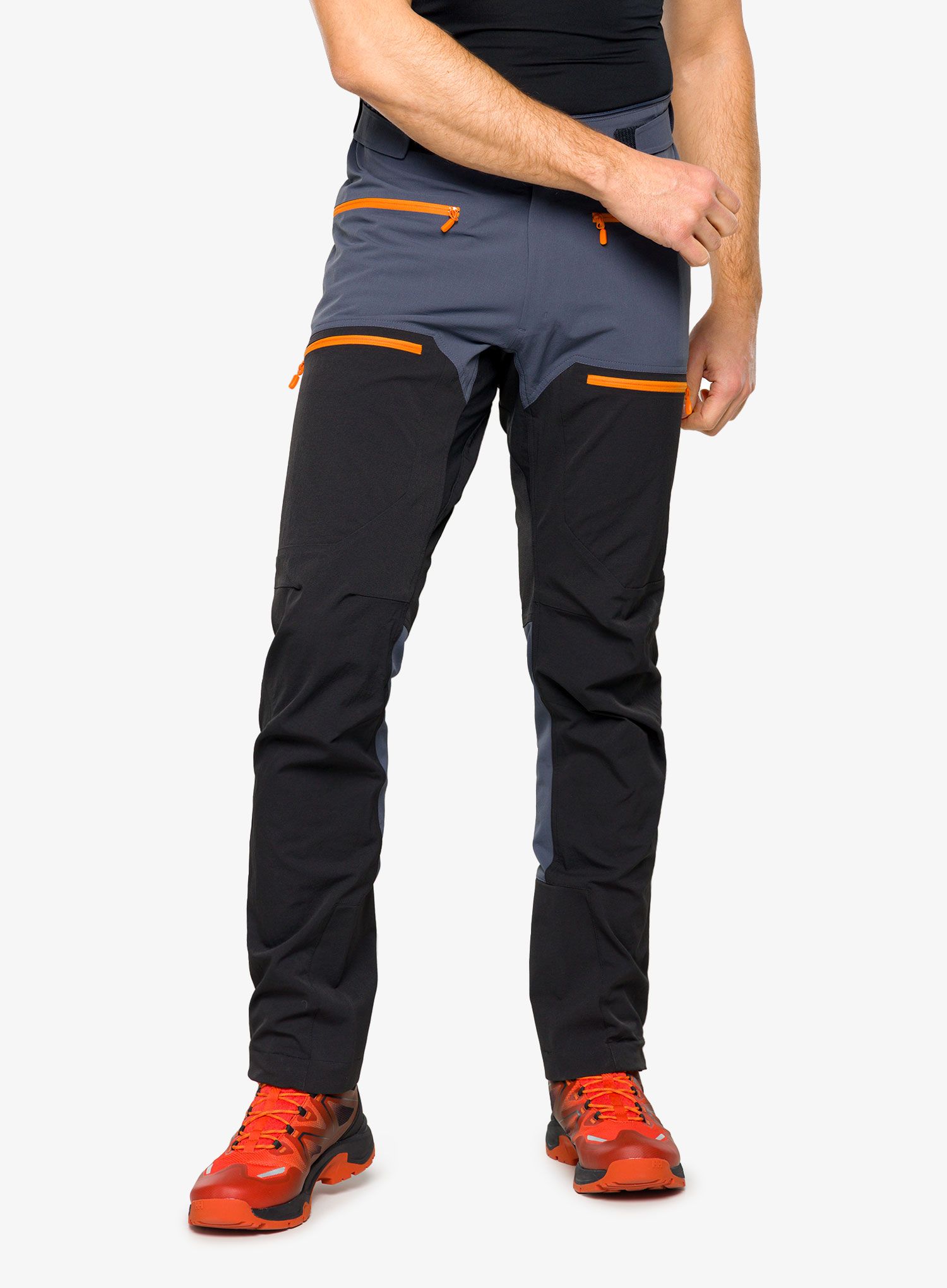 Softshell kalhoty Norrona Trollveggen Flex1 Pants - black/orange popsicle