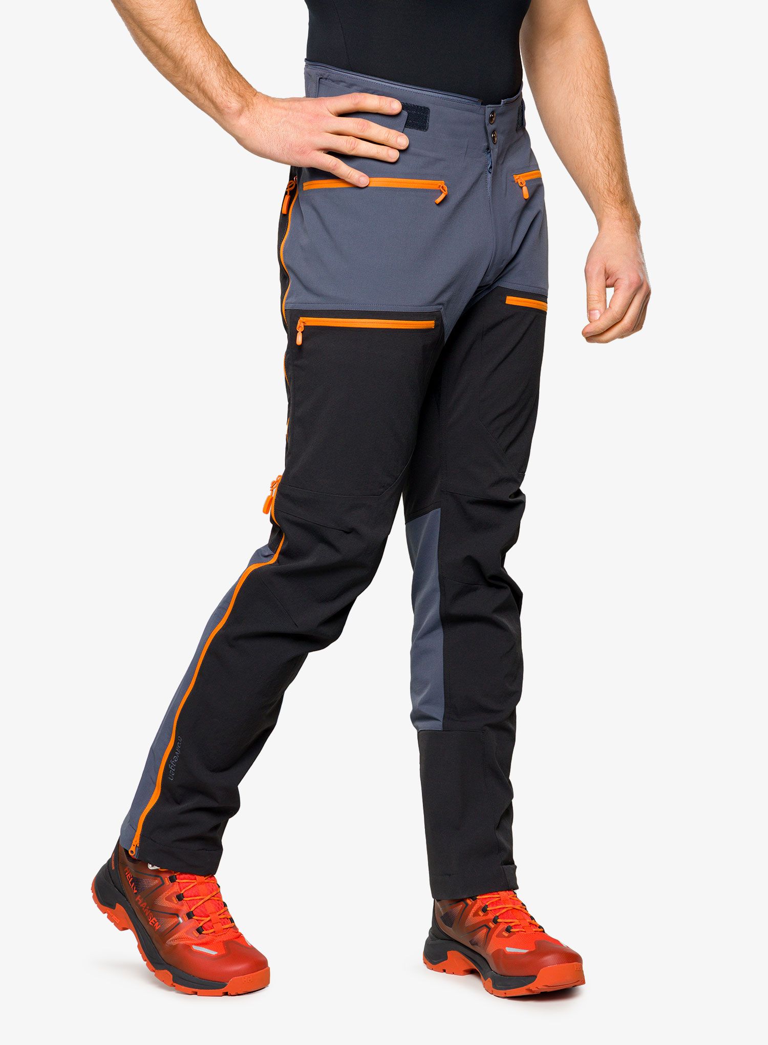 Softshell kalhoty Norrona Trollveggen Flex1 Pants - black/orange popsicle