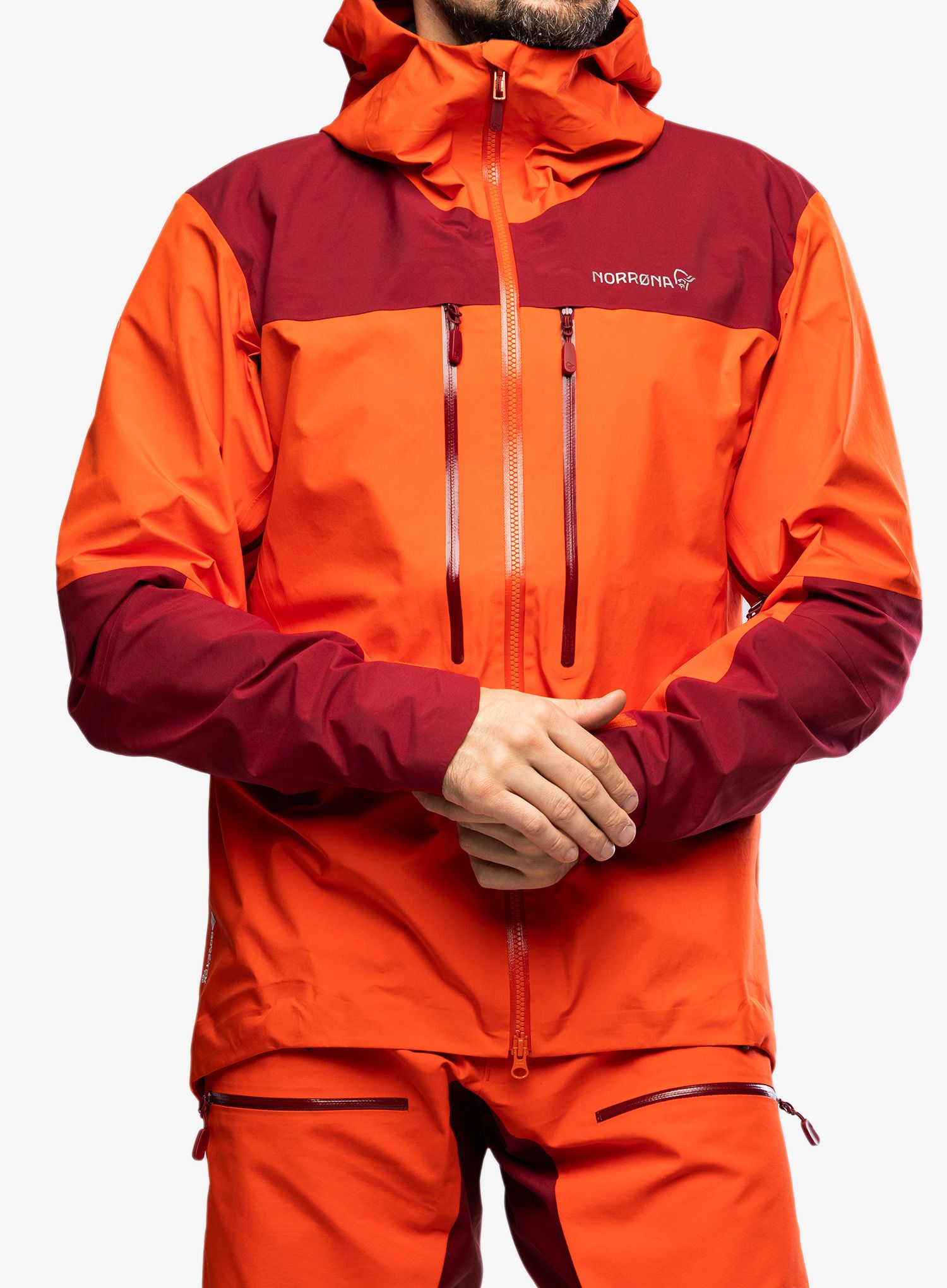 Bunda s membránou Norrona Trollveggen GORE-TEX Pro Light Jacket - arednalin/rhubarb