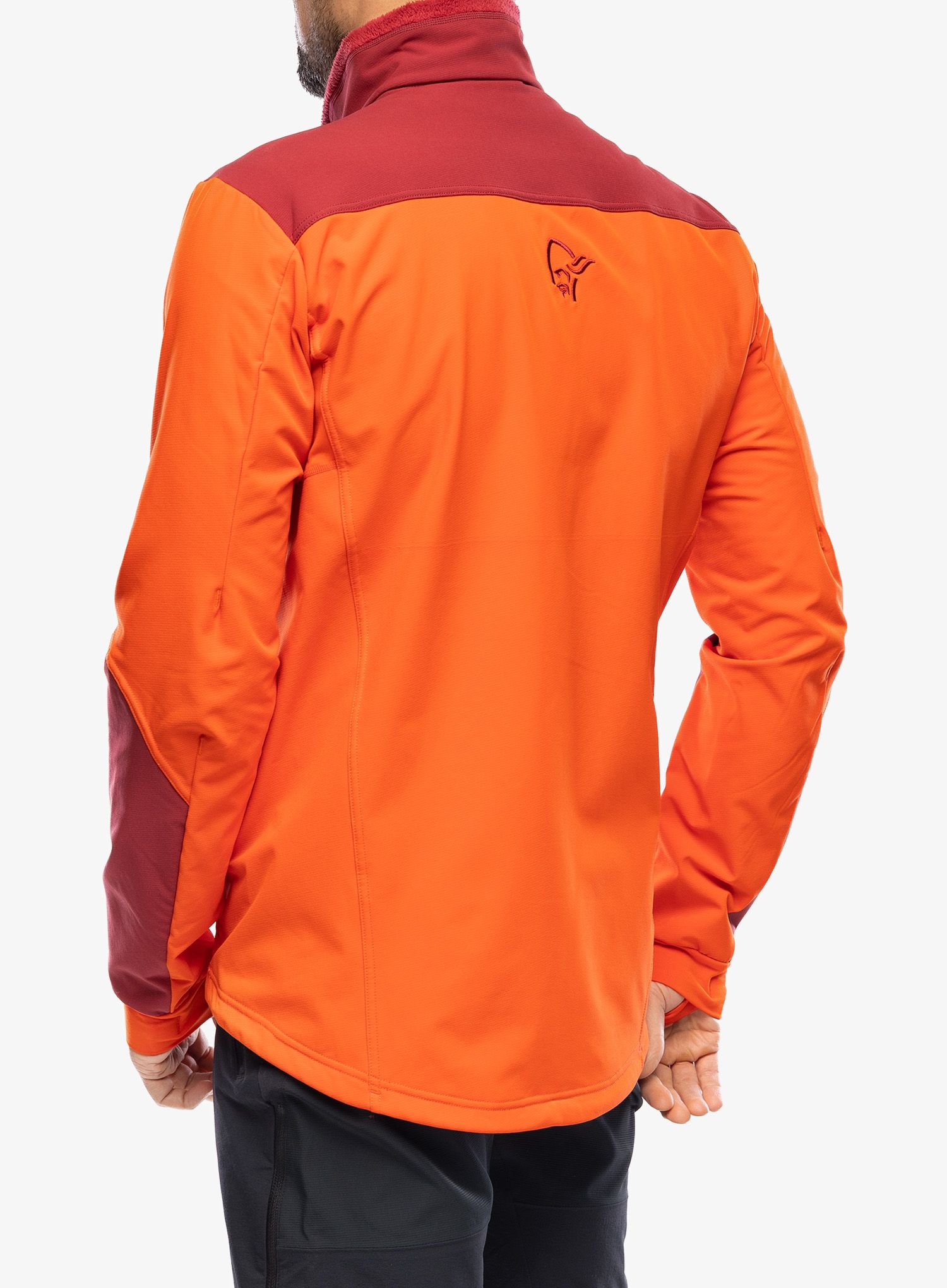 Softshellová bunda pánská Norrona Trollveggen Hiloflex200 Jacket - arednalin/rhubarb