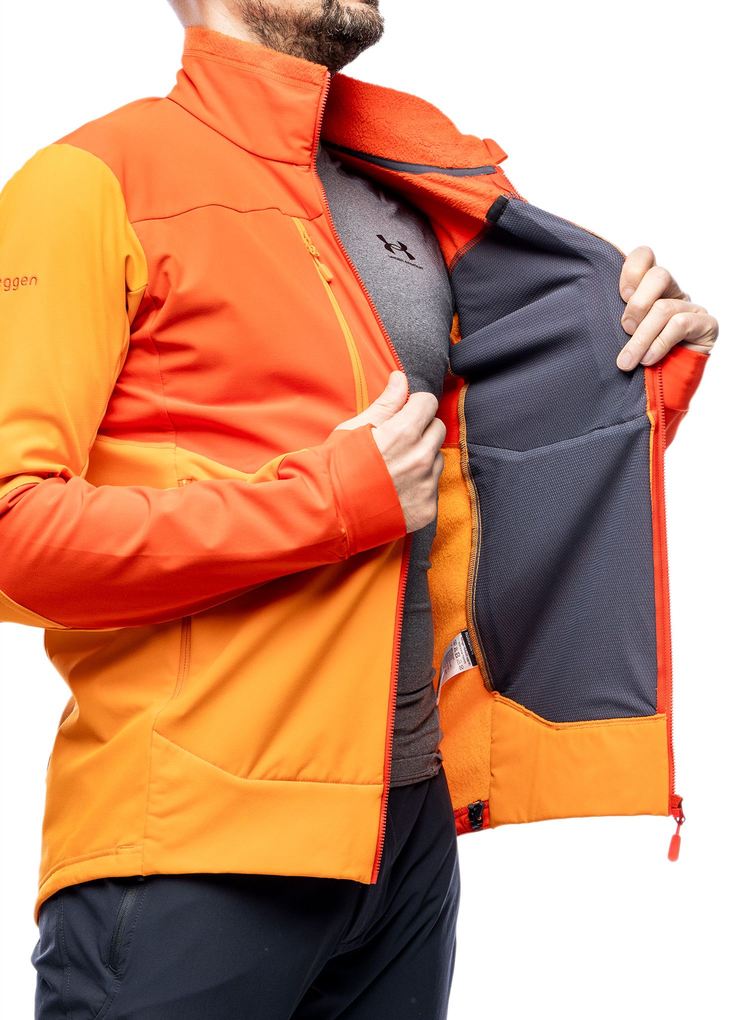 Softshellová bunda Norrona Trollveggen Hiloflex200 Jacket - orange popsicle
