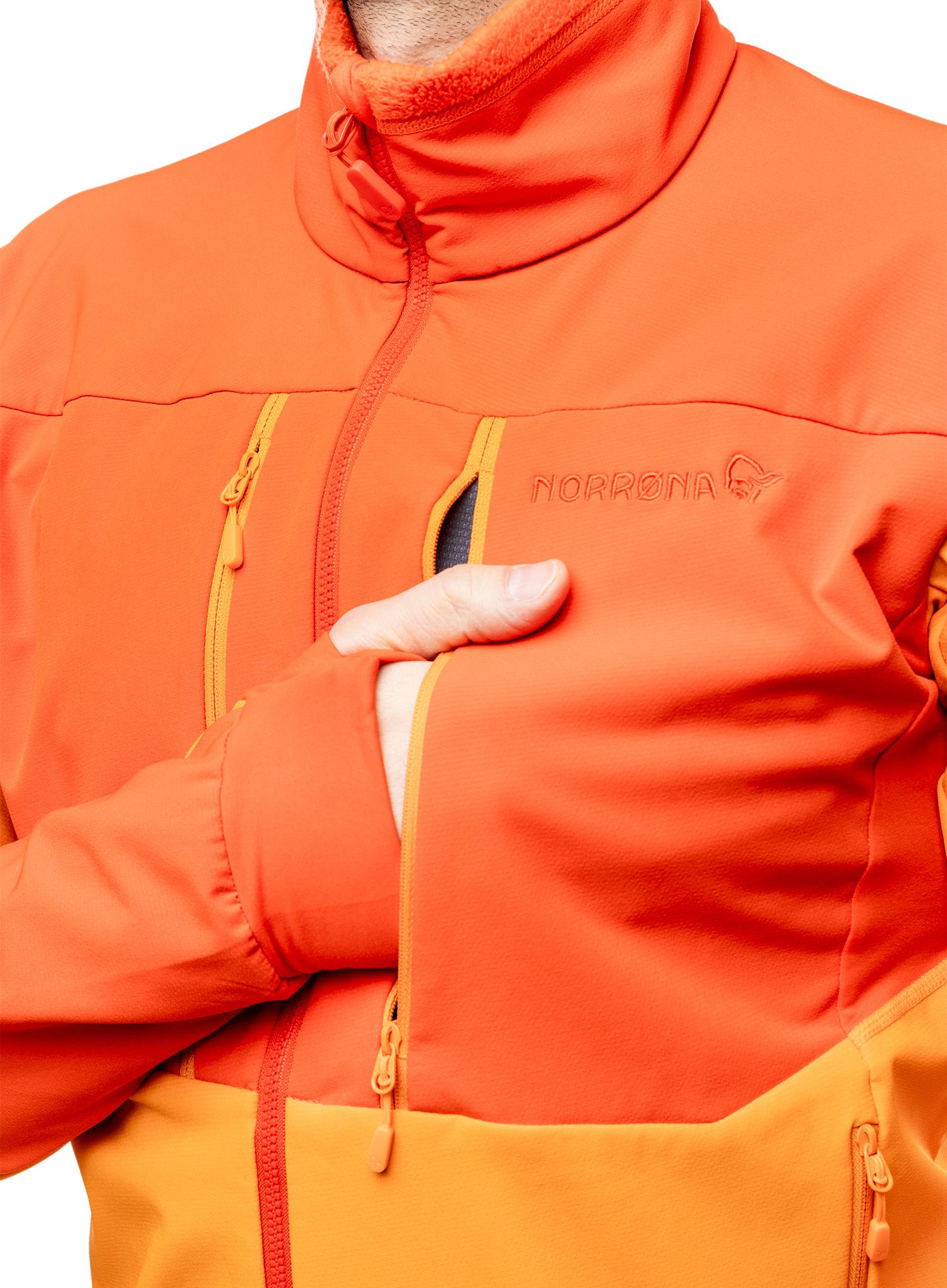 Softshellová bunda Norrona Trollveggen Hiloflex200 Jacket - orange popsicle