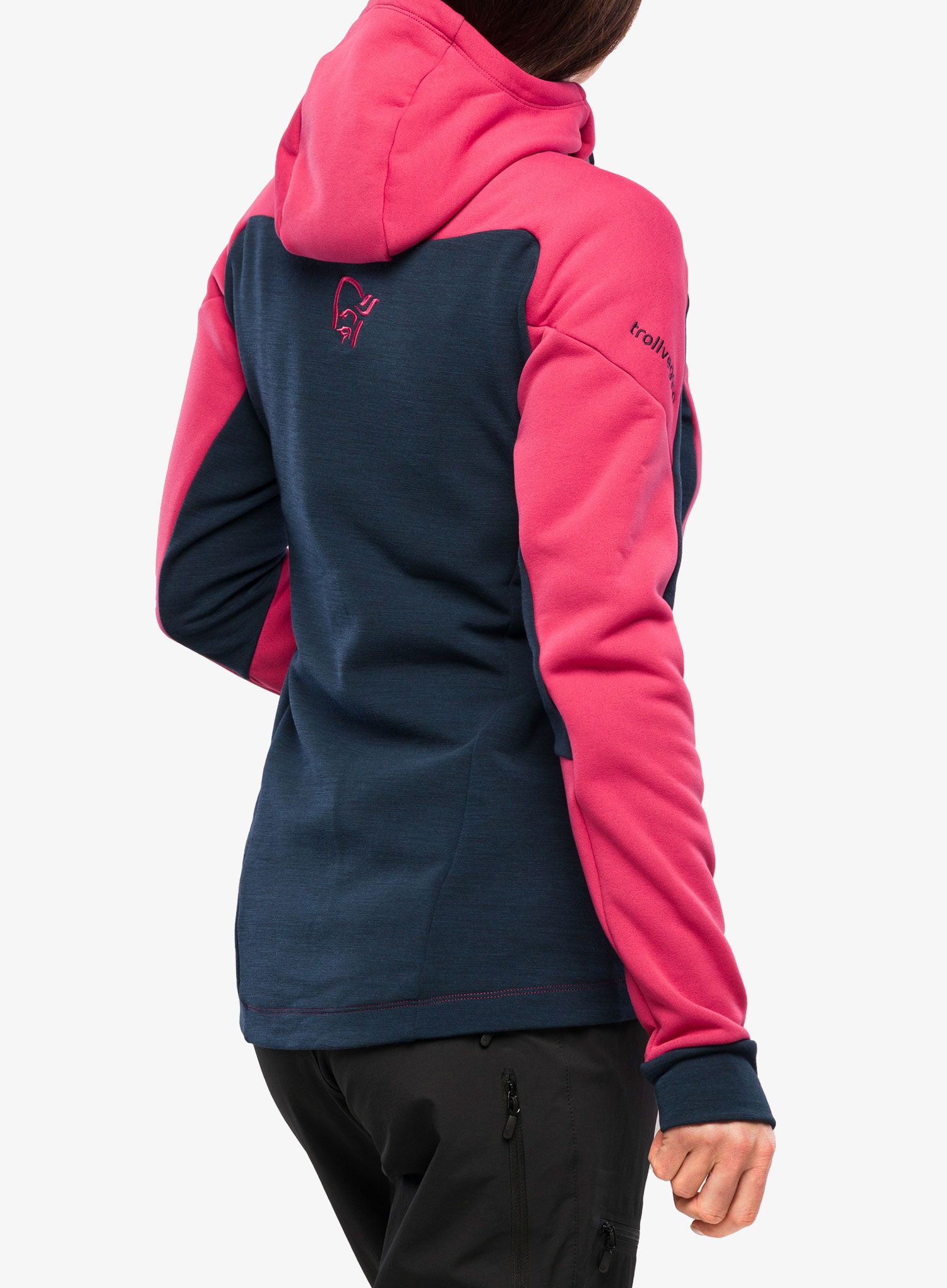 Dámská mikina Norrona Trollveggen Powerstretch Pro Zip Hood - honeysuckle/indigo night