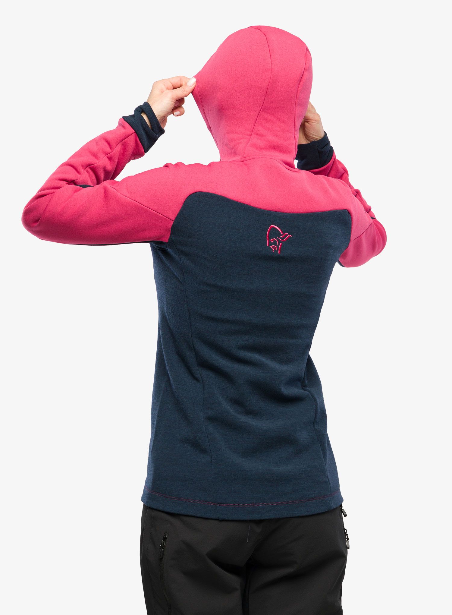 Dámská mikina Norrona Trollveggen Powerstretch Pro Zip Hood - honeysuckle/indigo night