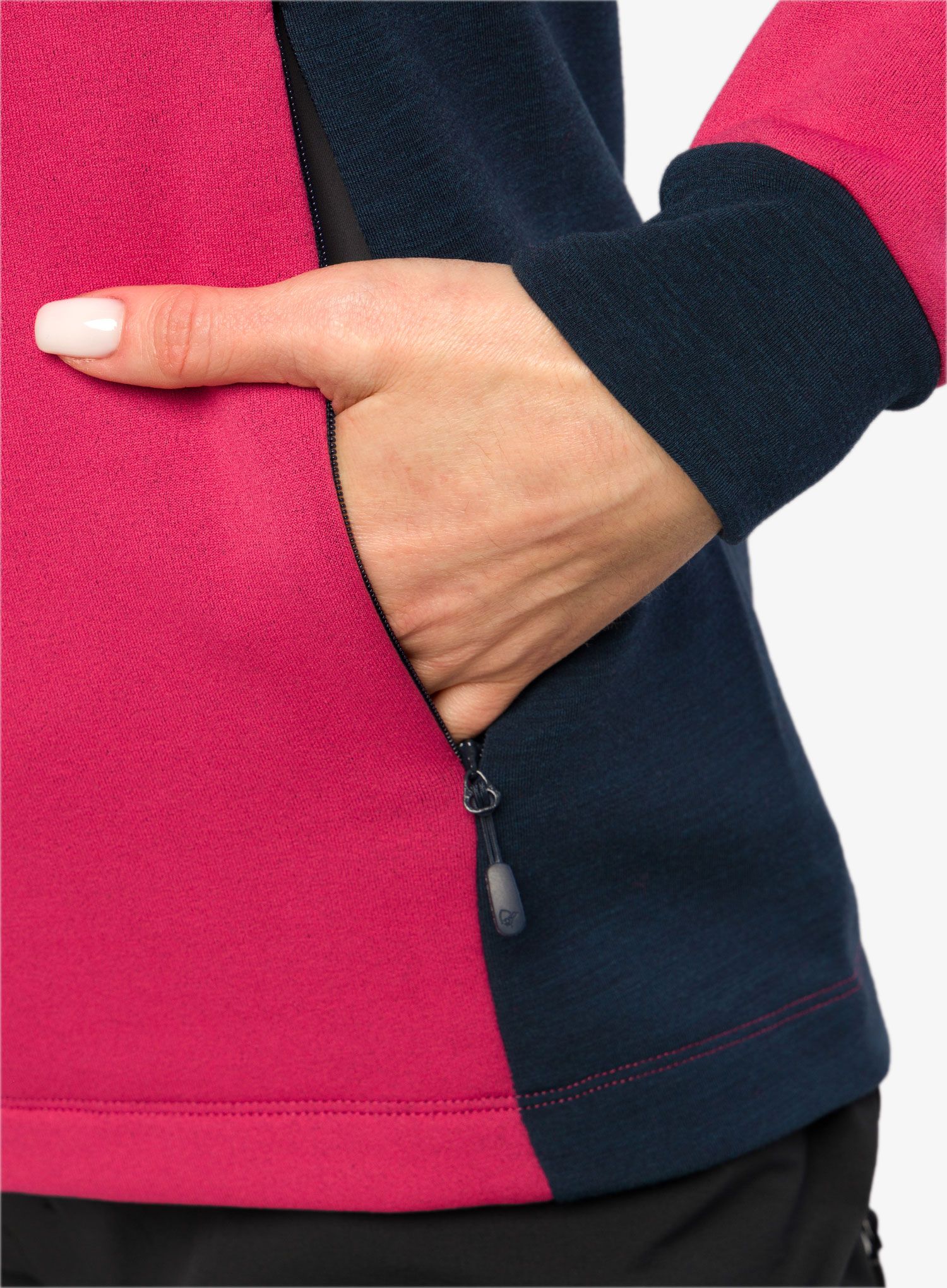 Dámská mikina Norrona Trollveggen Powerstretch Pro Zip Hood - honeysuckle/indigo night