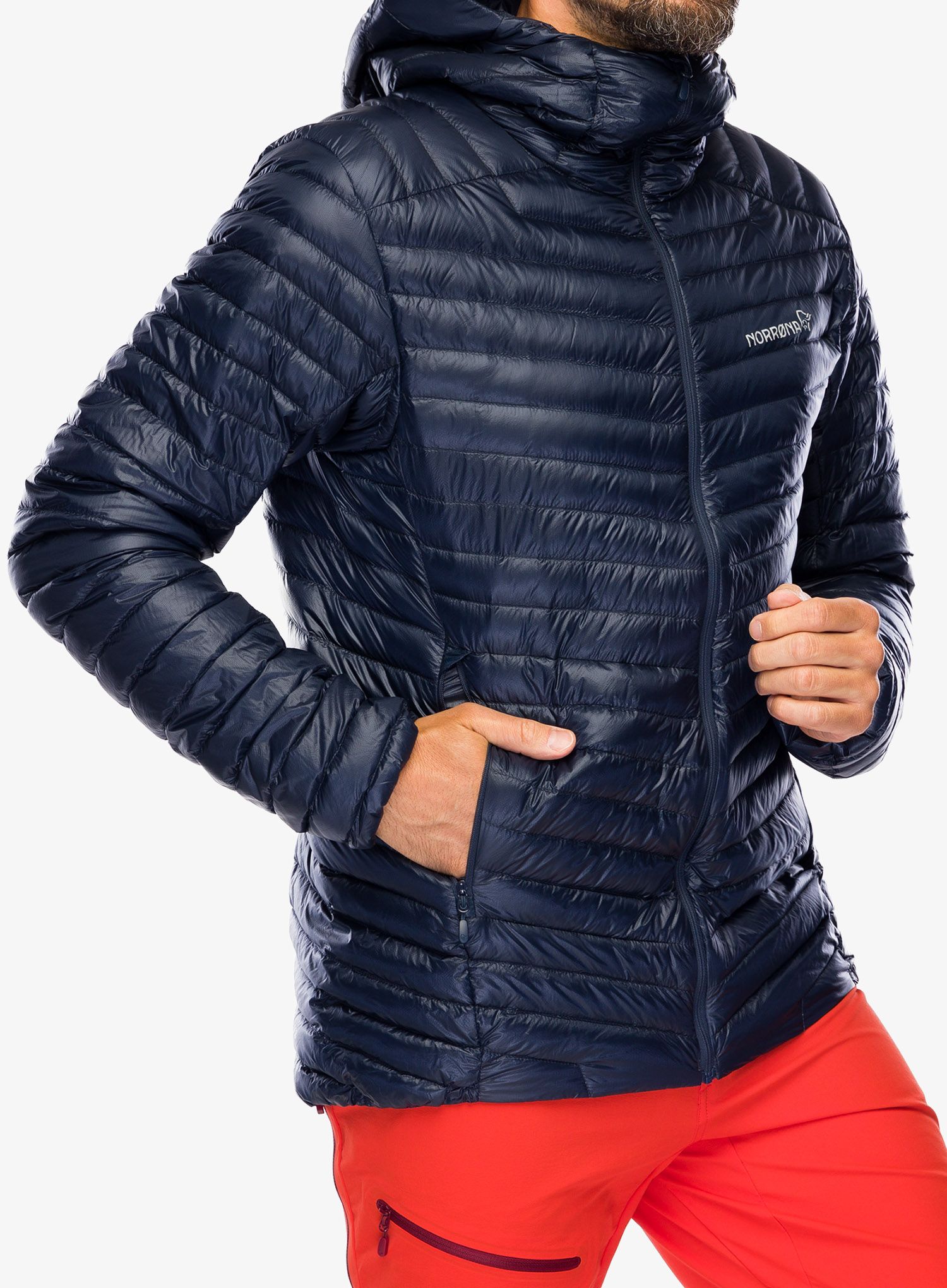 Péřová bunda Norrona Trollveggen Superlight Down850 Hood - indigo