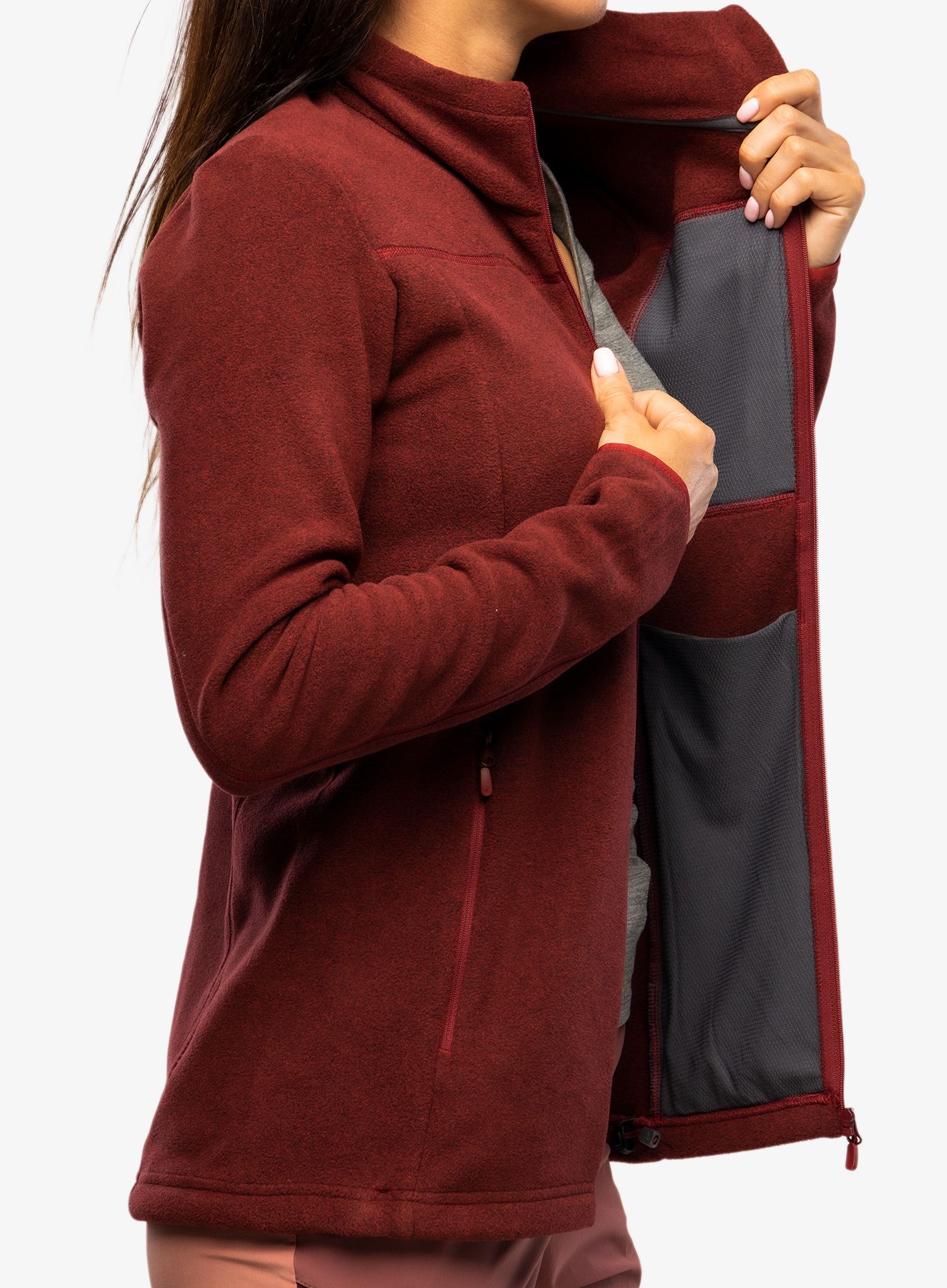 Fleecová mikina dámská Norrona Warm2 Jacket - rhubarb melange