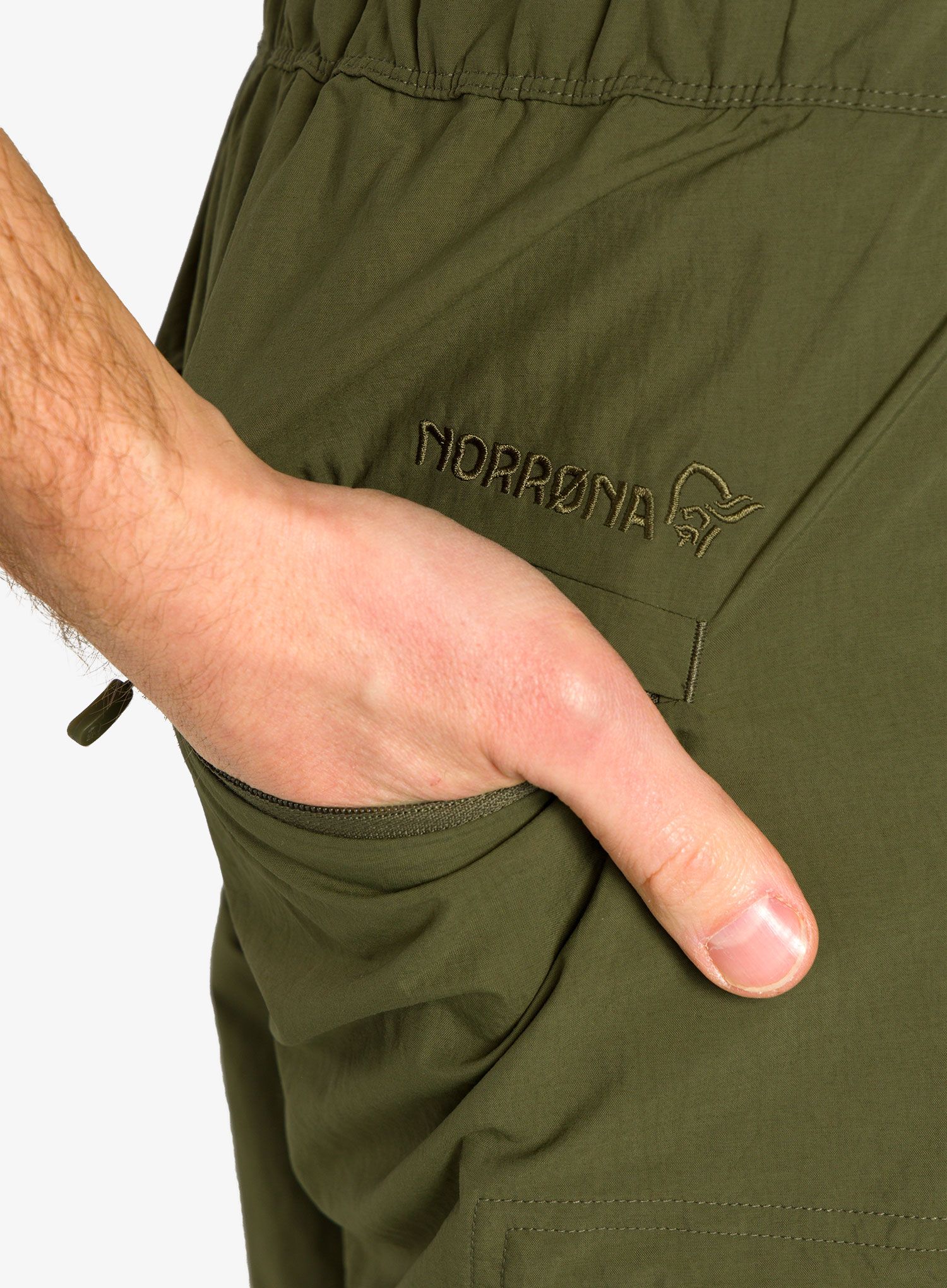 Kalhoty s odepínacími nohavicemi Norrona Zip-Off Pants - olive night
