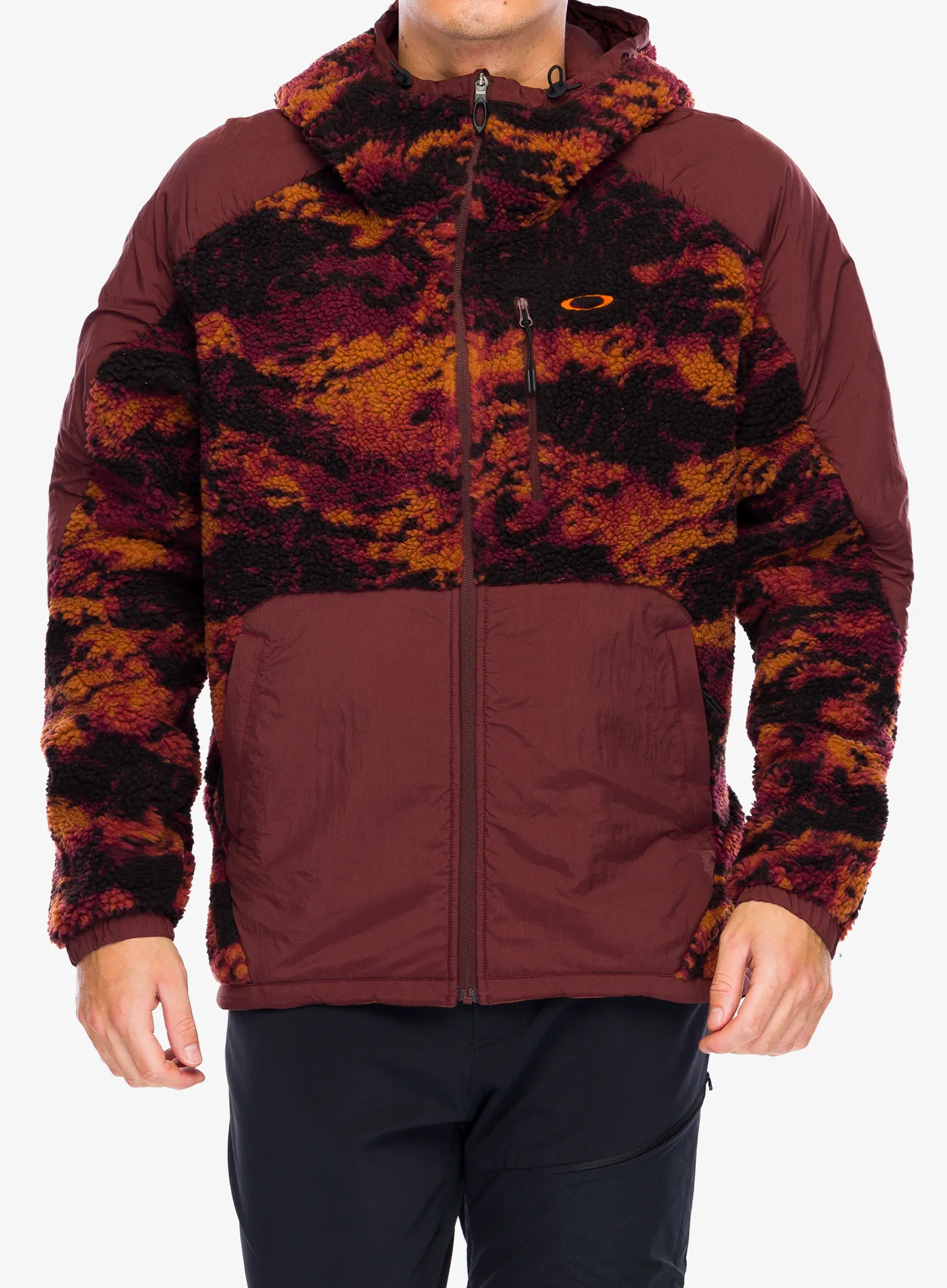 Fleecová mikina Oakley Caribou Full Zip Sherpa - tiger camo red