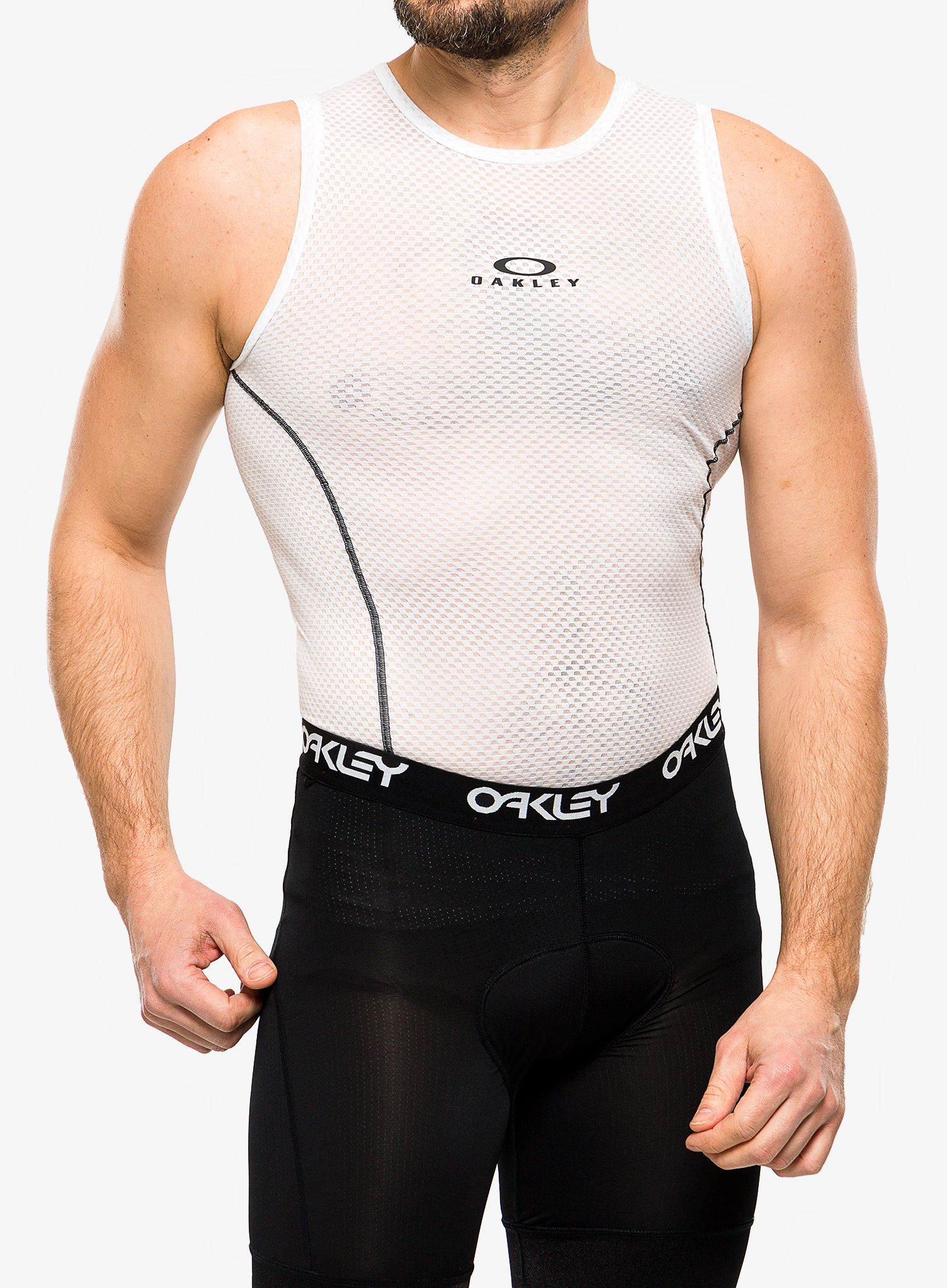 Cyklistické triko Oakley Endurance Base Layer Sleeveless - white
