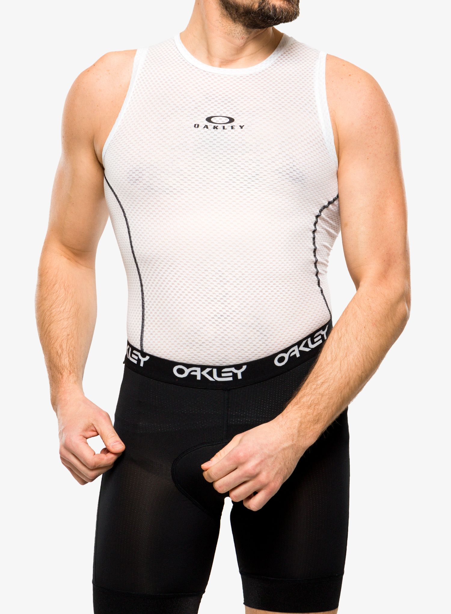 Cyklistické triko Oakley Endurance Base Layer Sleeveless - white