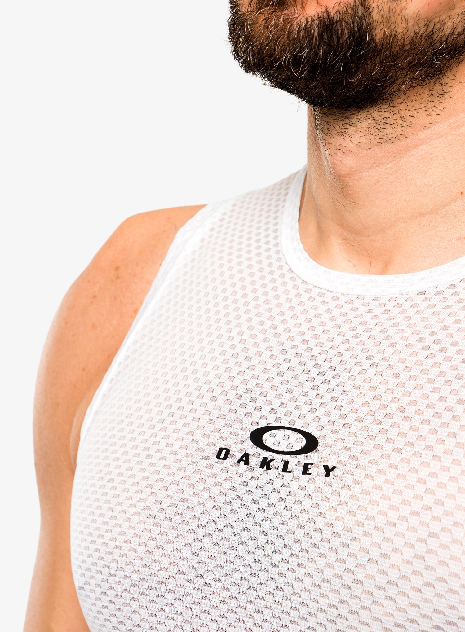 Cyklistické triko Oakley Endurance Base Layer Sleeveless - white
