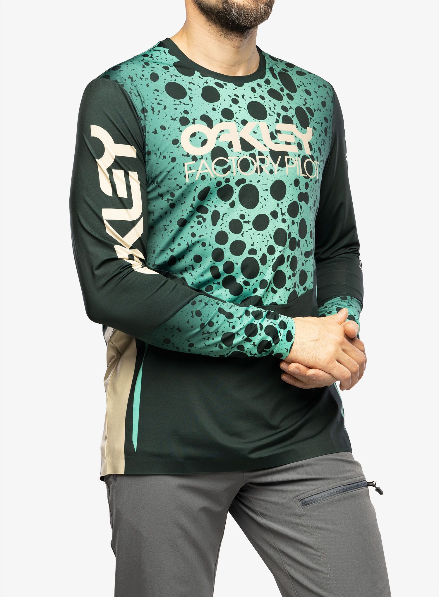 Cyklistická mikina Oakley Maven RC L/S Jersey - green frog