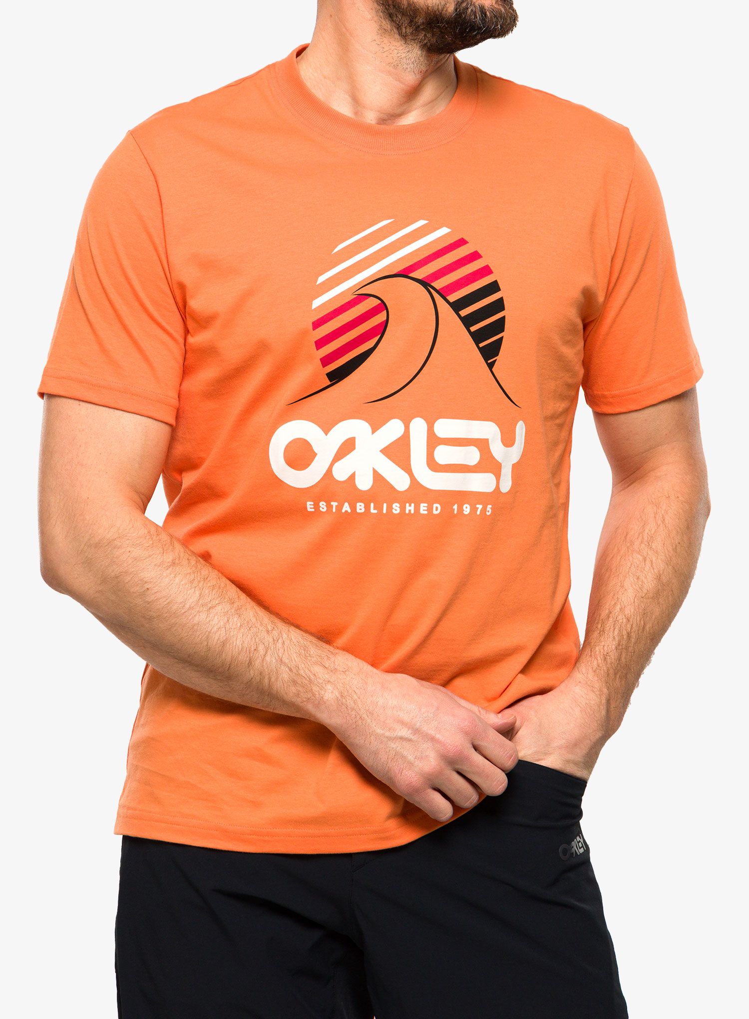 Bavlněné tričko Oakley One Wave B1B Tee - soft orange