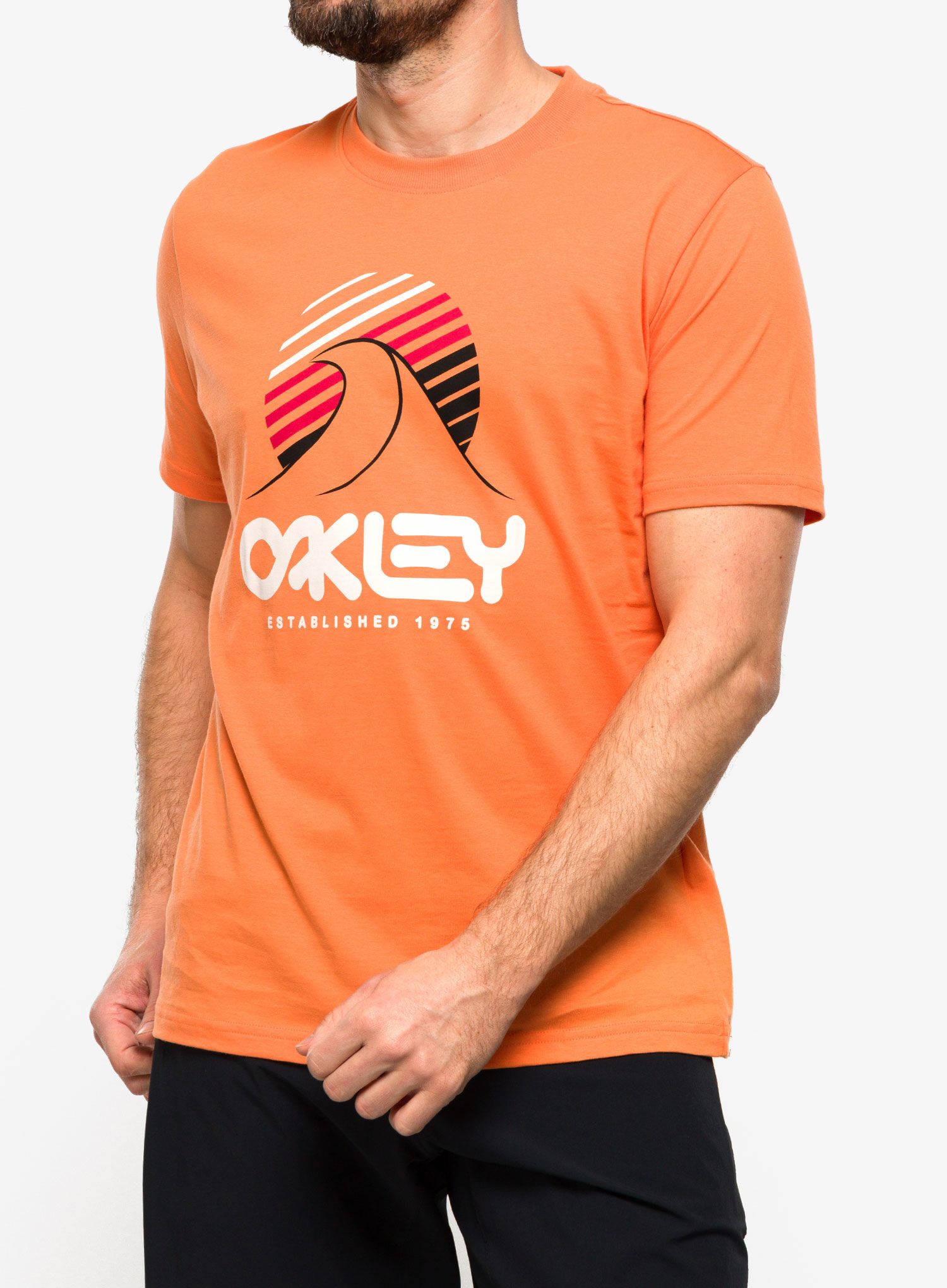 Bavlněné tričko Oakley One Wave B1B Tee - soft orange