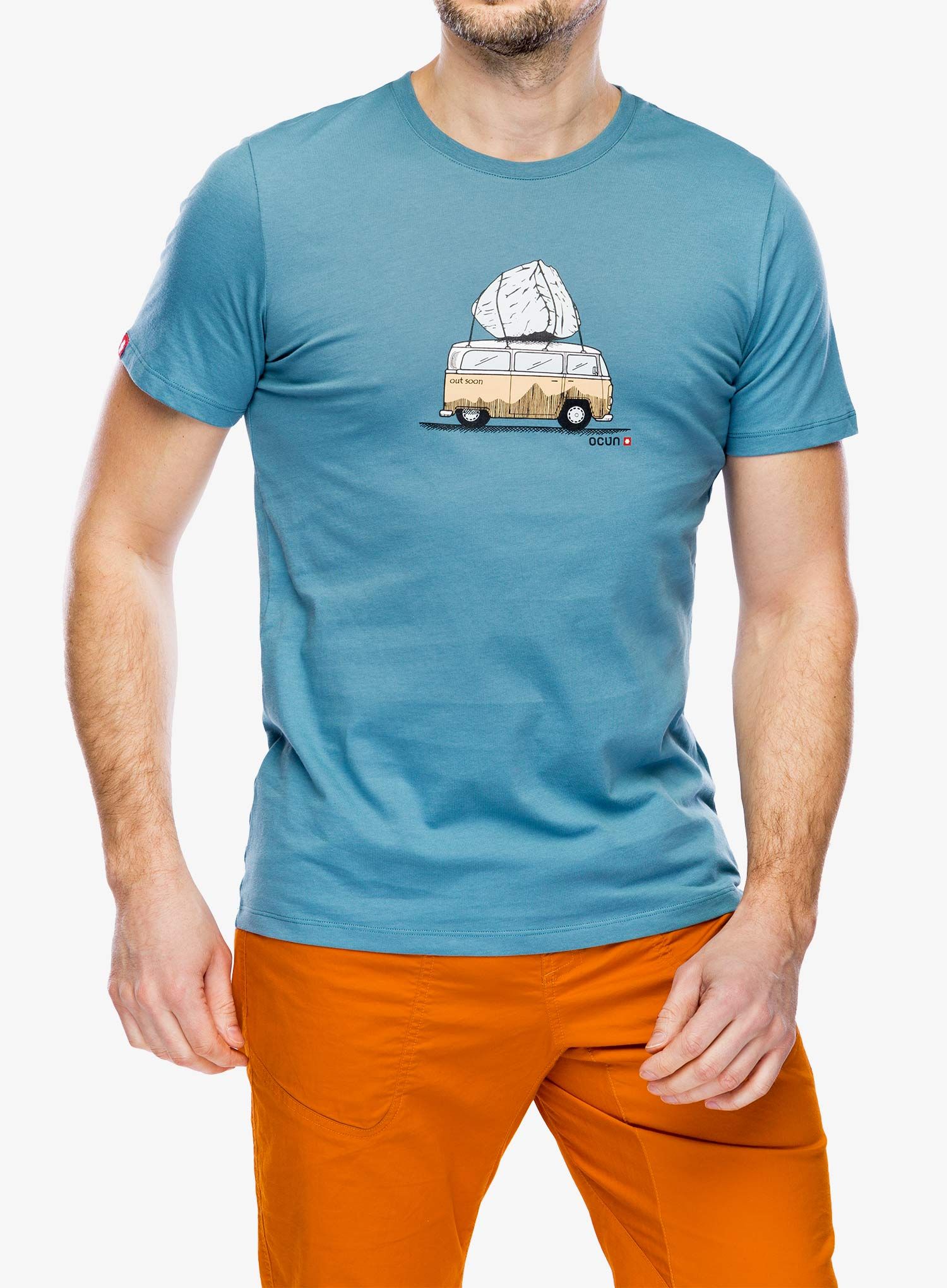 Lezecké triko Ocun Classic T Bus-Stone - blue hydro