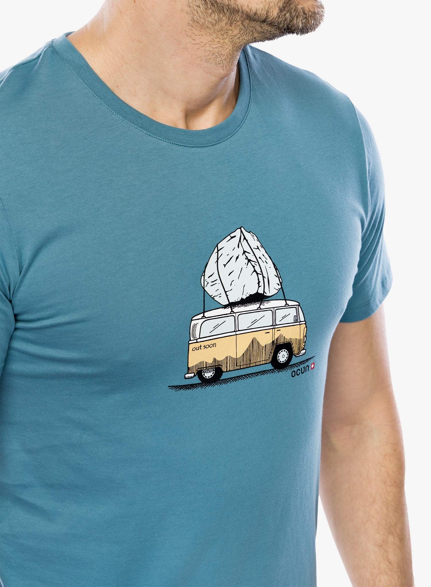 Lezecké triko Ocun Classic T Bus-Stone - blue hydro